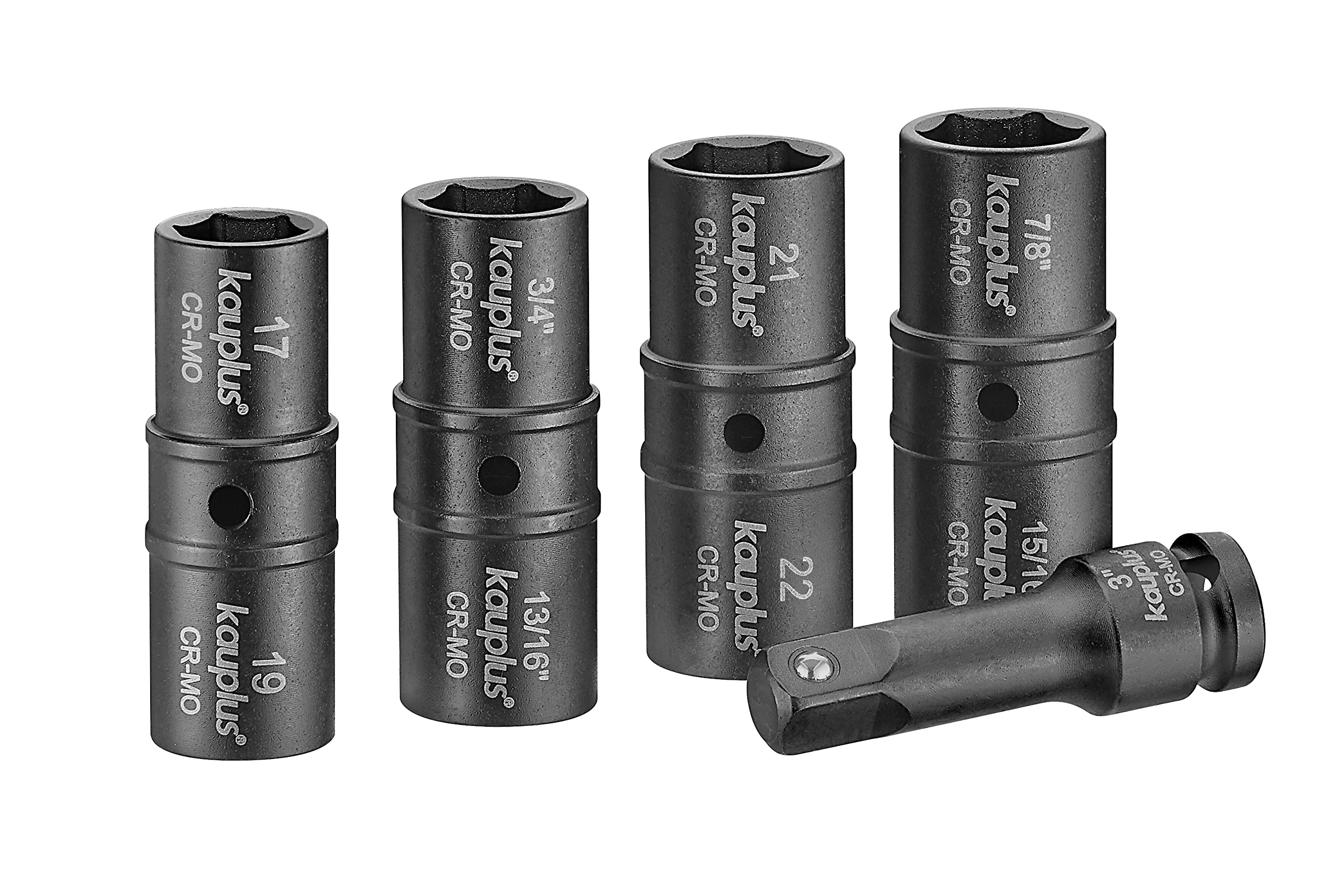 5-teiliges Steckschlüssel-Set 1/2 Zoll Antrieb – Metrisch/SAE, 17-22 Mm & 3/4-15/16 Zoll, Mit Verlängerung