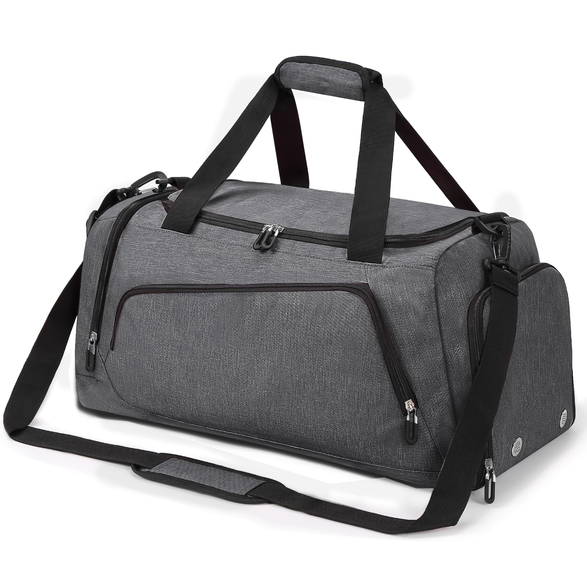 Gym Bag with Shoe Compartment & Wet Pockets for Men/Women,Sports Duffle Bags for Workout/Fitness/Travel (Gray, 20"x11"x11")
