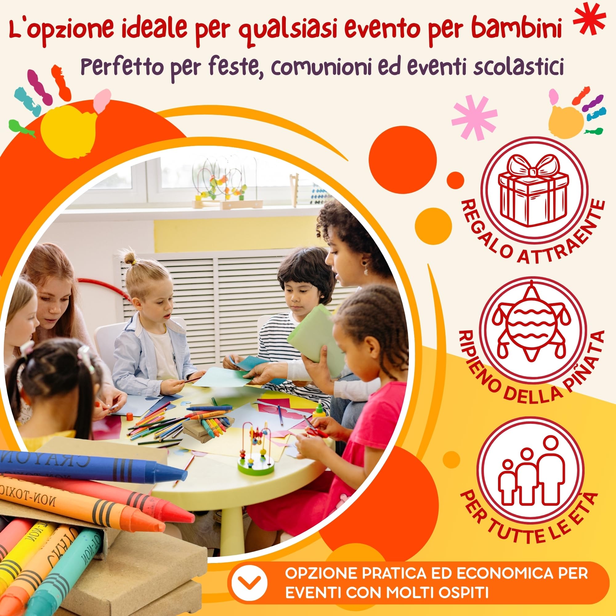 AF® - Set 126 Pastelli Cera, Bimbi 21 Scatola Colori Per Bambini Da Regalare | 6 Mini Colori Per Bambin Regalini, Gadget Compleanno Bambni 4 Anni 2 Anni Mini Pastelli Bambini Gadget