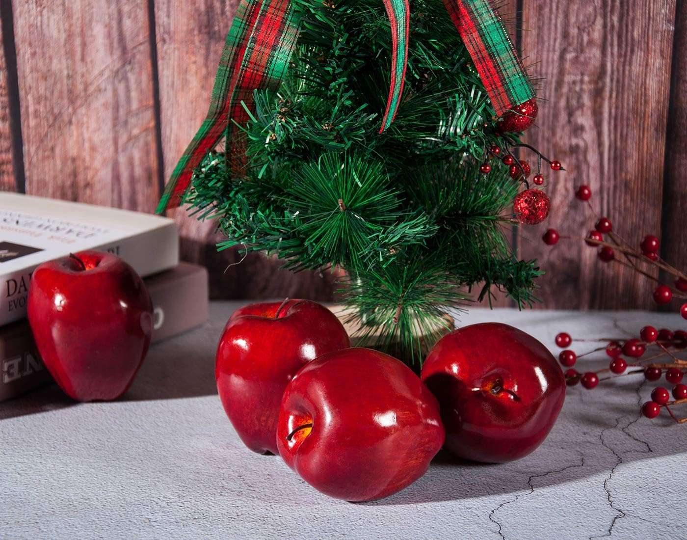 Toopify Bundle of 16PCS Artificial Red Apples and 30PCS Artificial Red and Green Apples for Home Kitchen Table Basket Decoration