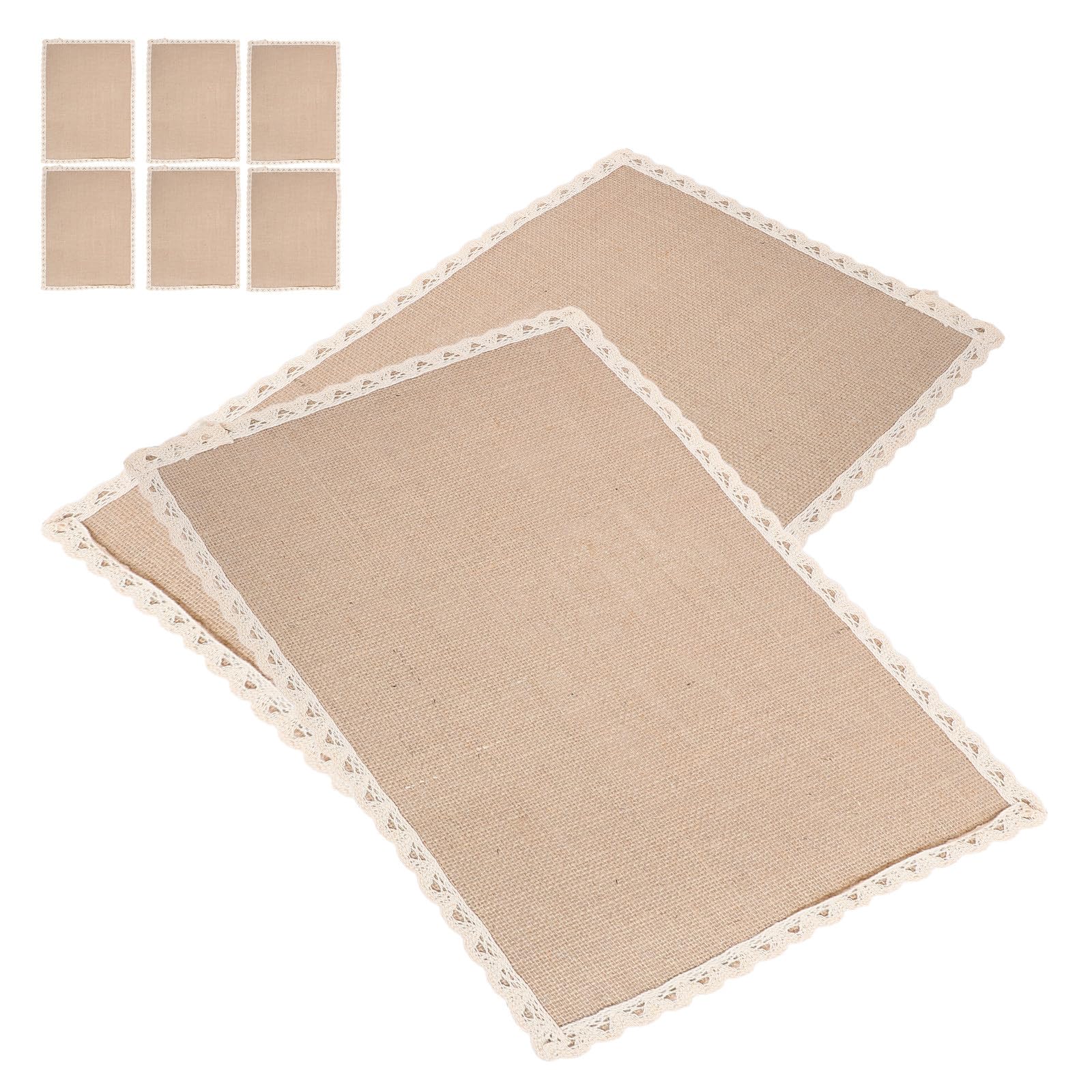 Sets de table en toile de jute beige lavables et faciles à entretenir pour protection table