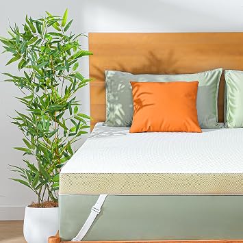 Marsail Full Size Memory Foam Mattress Topper, 3 Inch Cooling Gel Infused Mattress Topper with Soft Cover, CertiPUR-US and Oeko-TEX Certified, Suitable for Sofa, RV, Camping