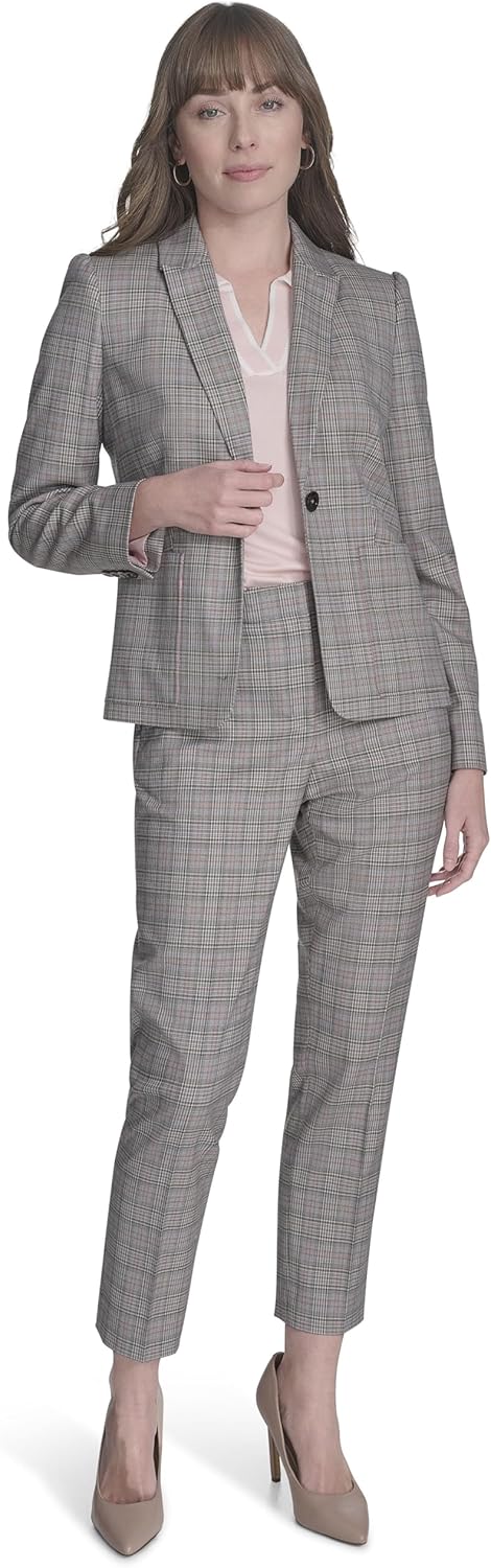 Tommy Hilfiger Womens Puff Sleeve Plaid Blazer Jacket Sportswear Jackets - Image 2