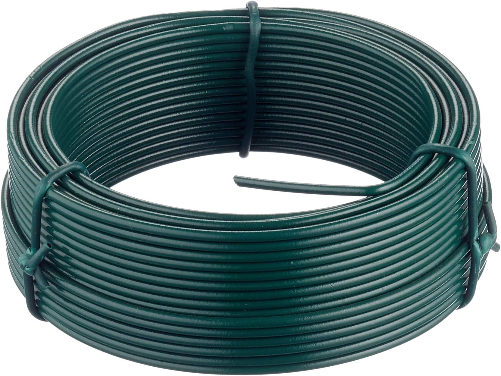 Merriway BH05777, 2.0 mm x 20 Metre Green Plastic Coated Garden Wire