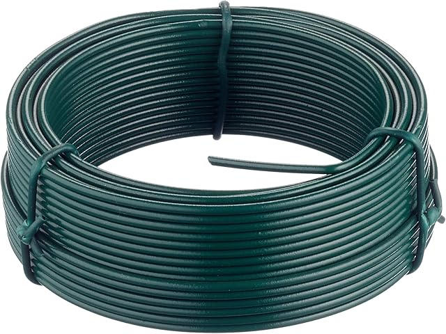Merriway BH05777 Plastic Coated Garden Wire, 2.0 mm Diameter x 20 Metre (65 Foot), Green