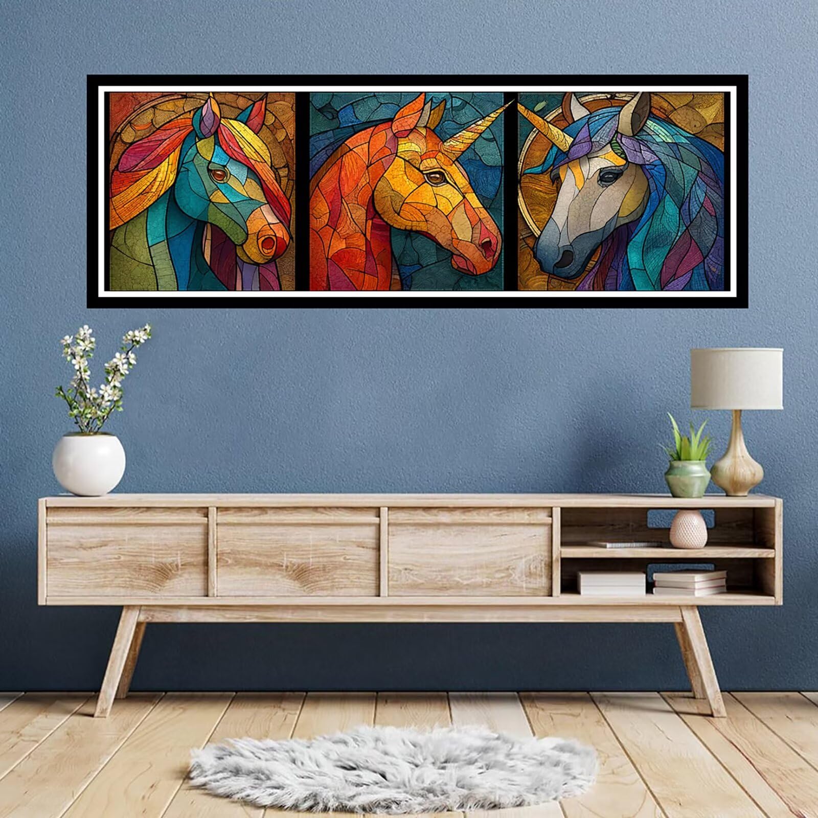 5D DIY zwierzę diamentowe malowanie duży rozmiar 100x300cm, diamentowe malowanie dorosły jednorożec, malowanie diamentowe haft ścieg krzyżykowy kryształ górski kreatywny zestaw do dekoracji wnętrz