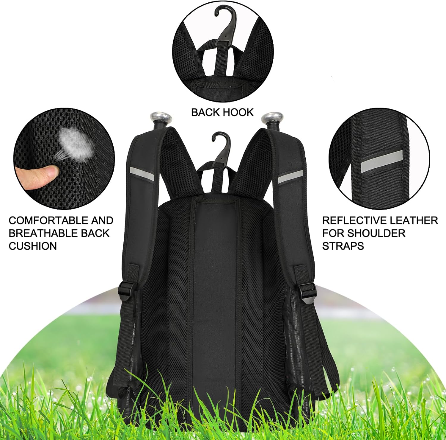 Goloni Youth Baseball Bag,Baseball Backpack with Shoes Compartment,Softball Bag with Fence Hook for T-Ball Bat & Equipment - Image 5