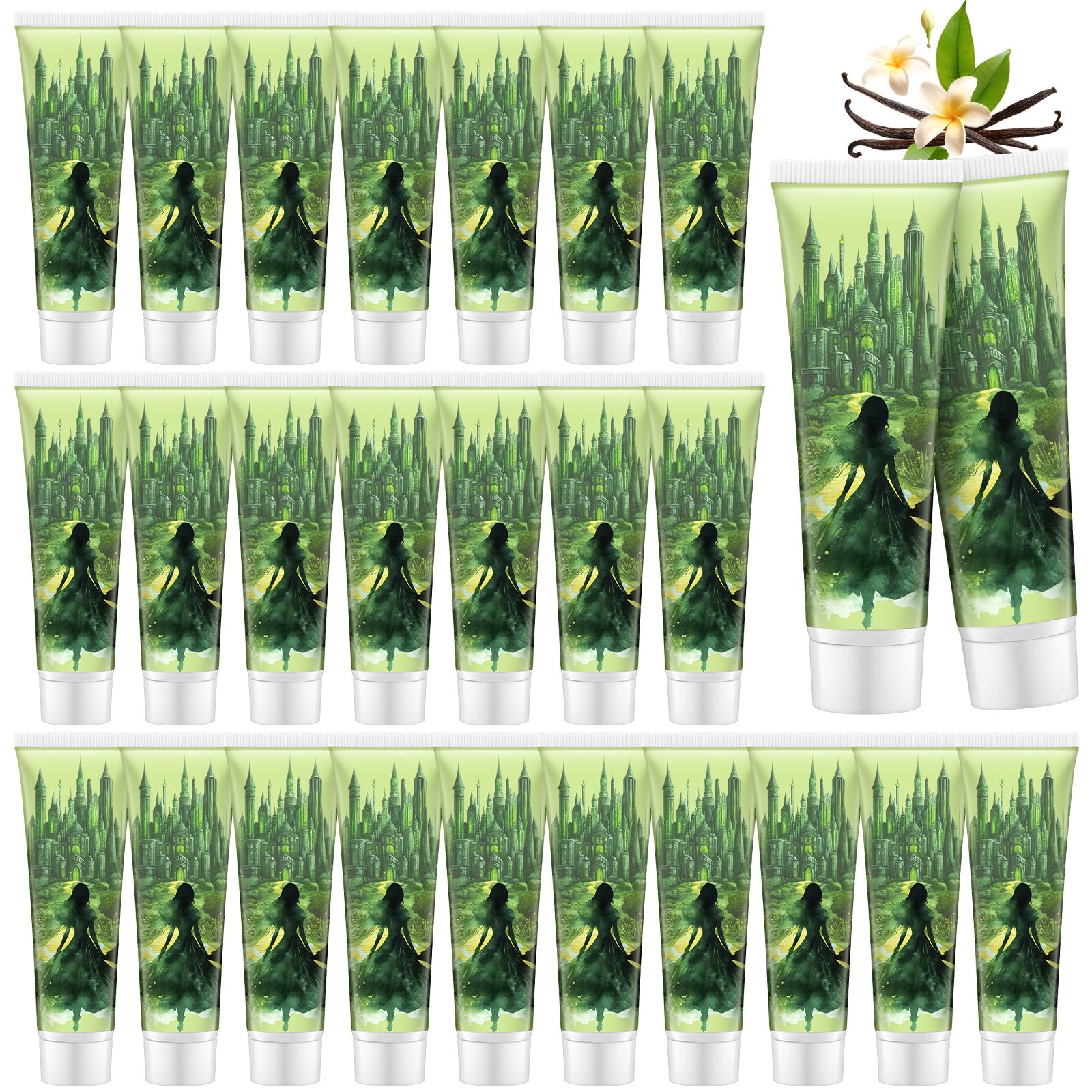 Handcreme, 24 Stück, Grün und Rosa, Großpackung, Handlotion, Geschenke, Reisegröße für Frauen, Hexe, Partyzubehör (Grün, Hexe)