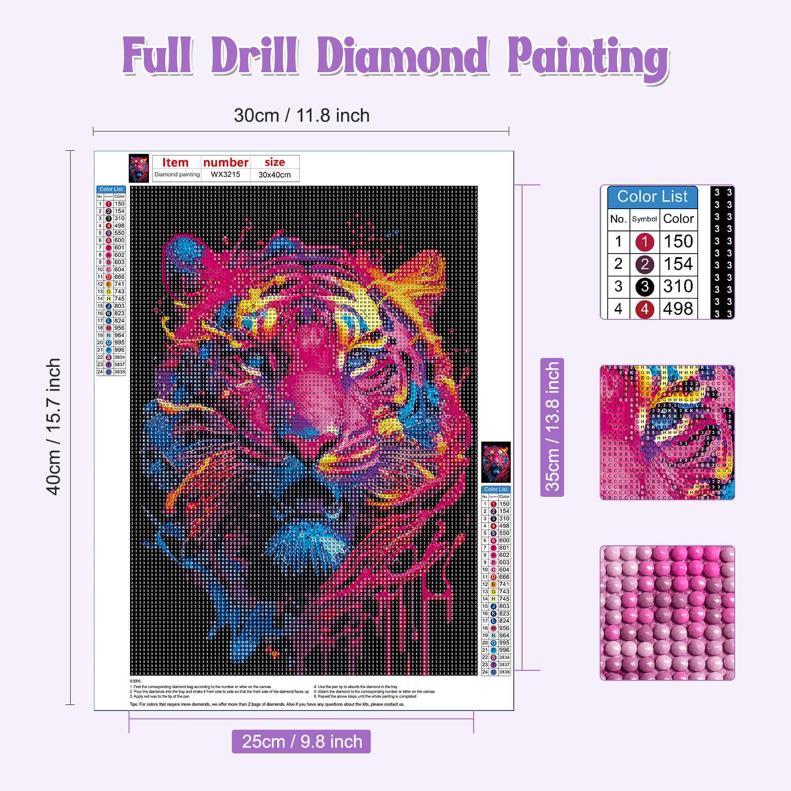 NAIMOER Peinture Diamant Adulte, Tigre Diamond Painting Complet