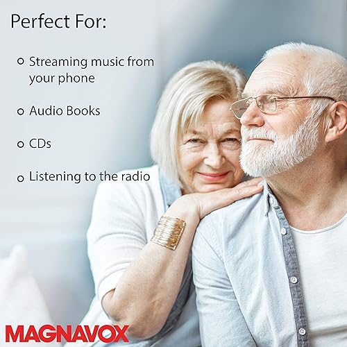 Miniatura 4 de MAGNAVOX MD6949-PL Boombox de CD portátil de carga superior con radio estéreo AMFM y tecnología inalámbrica Bluetooth en morado  Compatible con