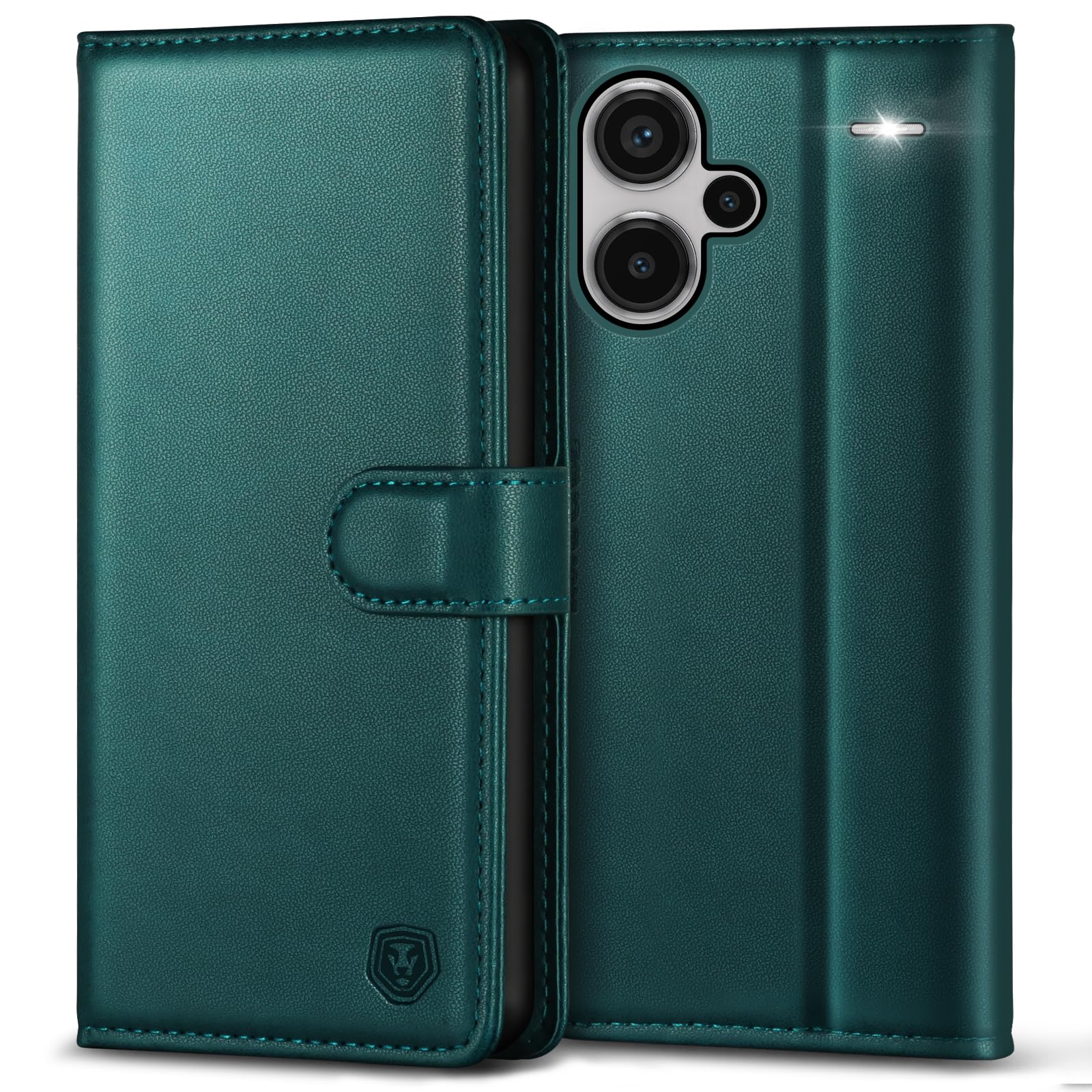Kuafcase Handyhülle für Xiaomi Redmi Note 13 Pro Plus 5G Premium Lederhülle | 3 Kartenfächer + Geldscheinfach, Standfunktion, Klapp-Geldbörse, RFID Schutzhülle, Stoßfest, Grün