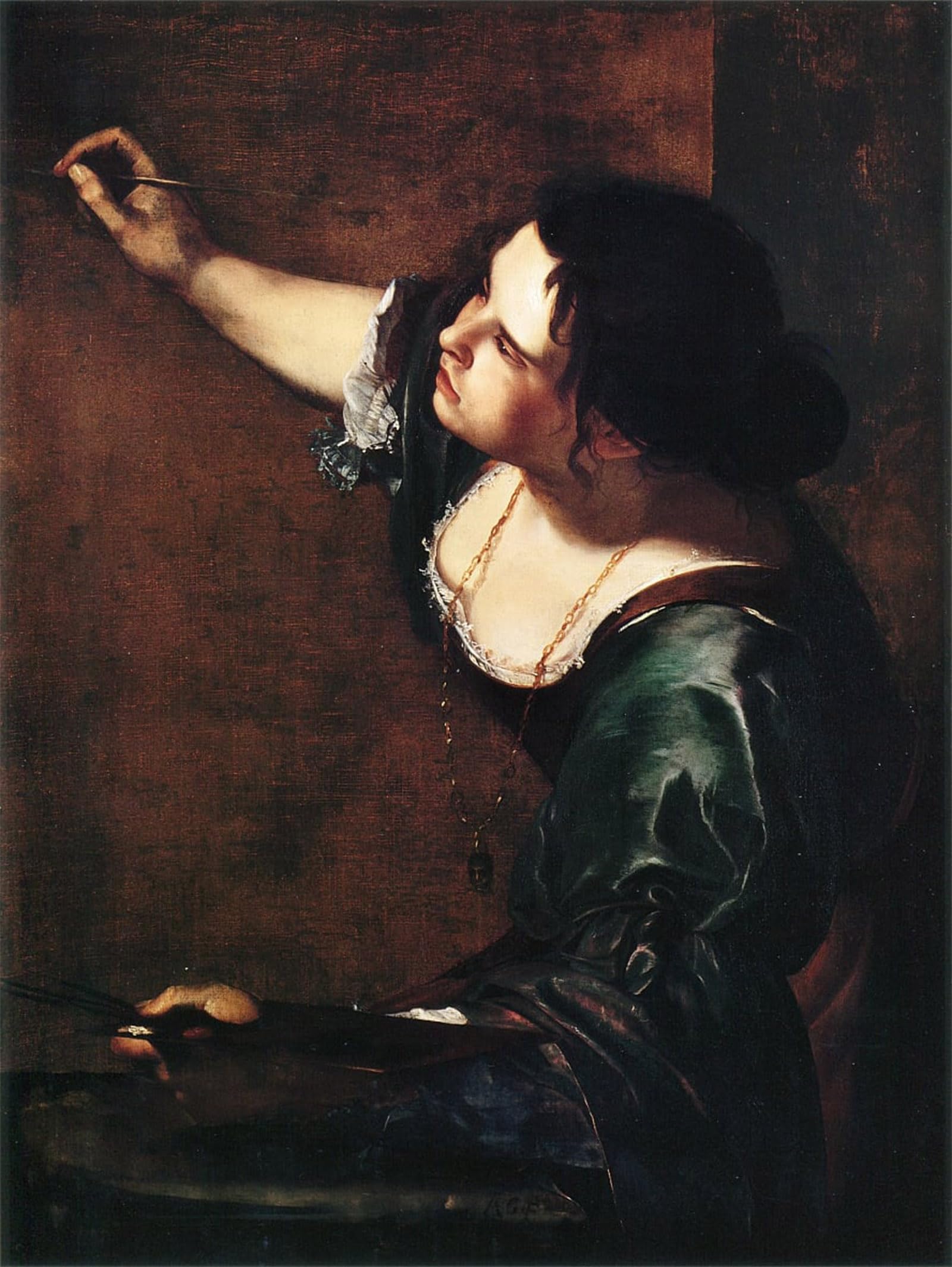 ARTXLXXBN Famous Painting Art Wall Decor Abstract Art Picture Self Portrait As the Allegory of Painting by Artemisia Gentileschi Animal Pictures for Home Decor 60x90cm