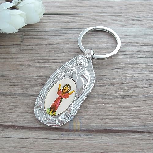 Miniatura 4 de 12 llaveros para bautizo y bautizo, para bebé, Jesús, Nuestra Señora de Guadalupe, para niños y niñas invitados