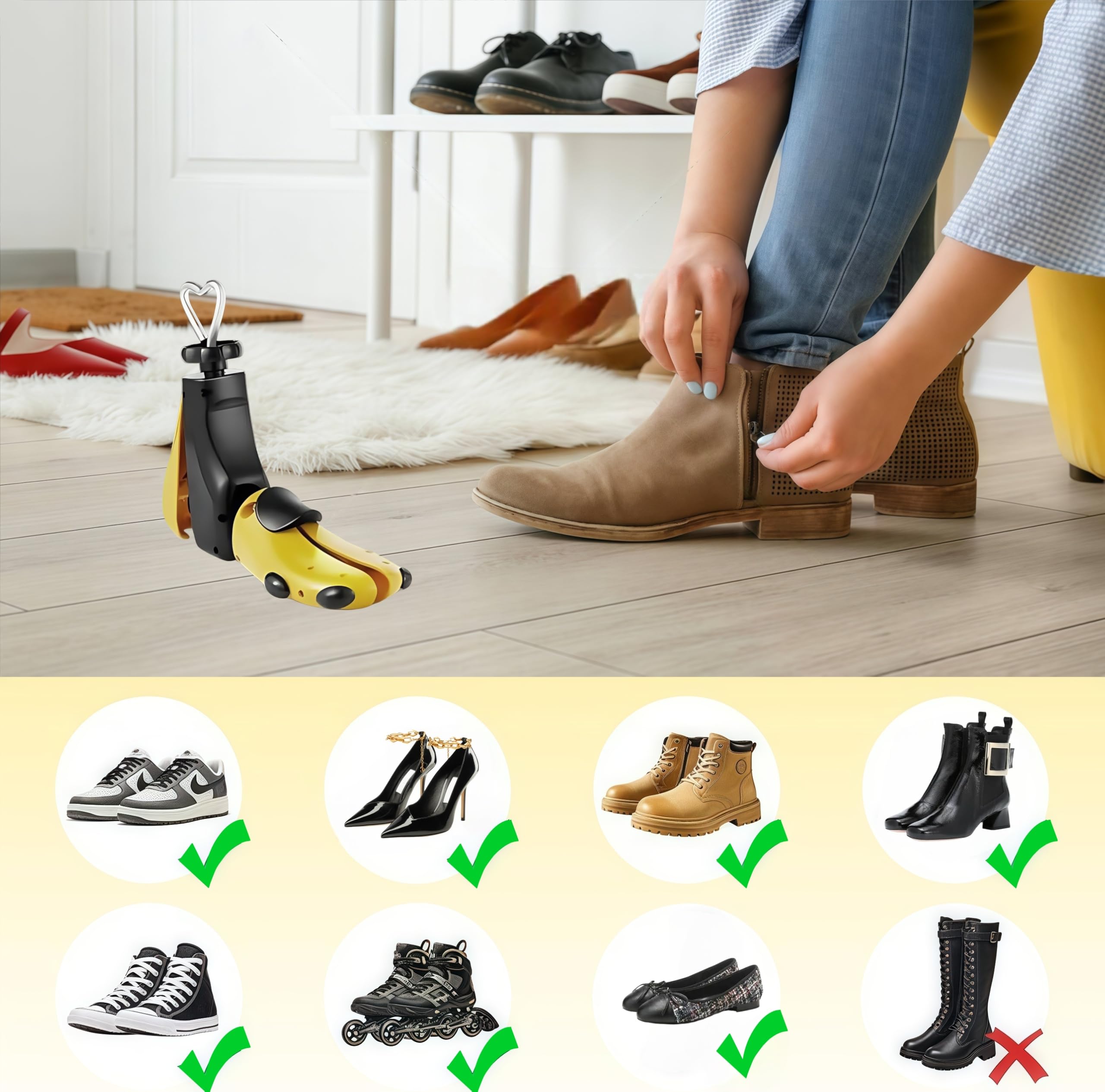 Horma para Ensanchar Zapatos 36-41, Hormas para Zapatos Mujer, Ensanchador de Zapatos Profesional, Expansor de Zapatos, Horma Ensanchadora, Horma Zapatillas Ajustable, Shoe Stretcher (1 Pieza)