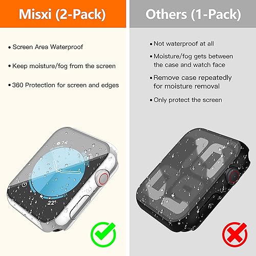 Miniatura 247 de Misxi [Paquete de 2] - Funda impermeable con botón para Apple Watch Series 6, SE, Series 5, Series 4 de 40 mm, funda protectora anticaídas de 1