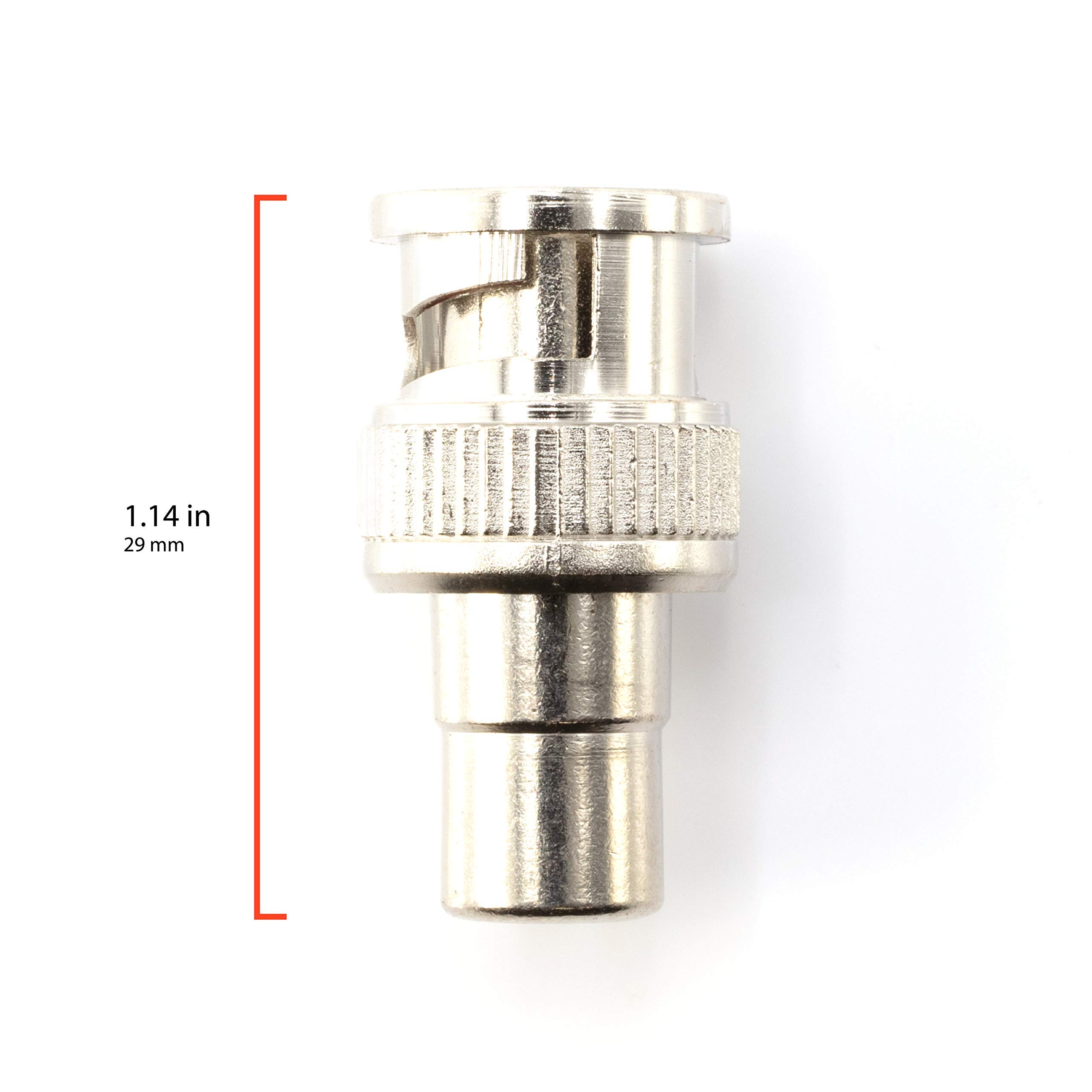 THE CIMPLE CO BNC-auf-Cinch Adapter, 4 Stück – Für CCTV, Audio/Video, Kompatibel Mit 75 Ohm