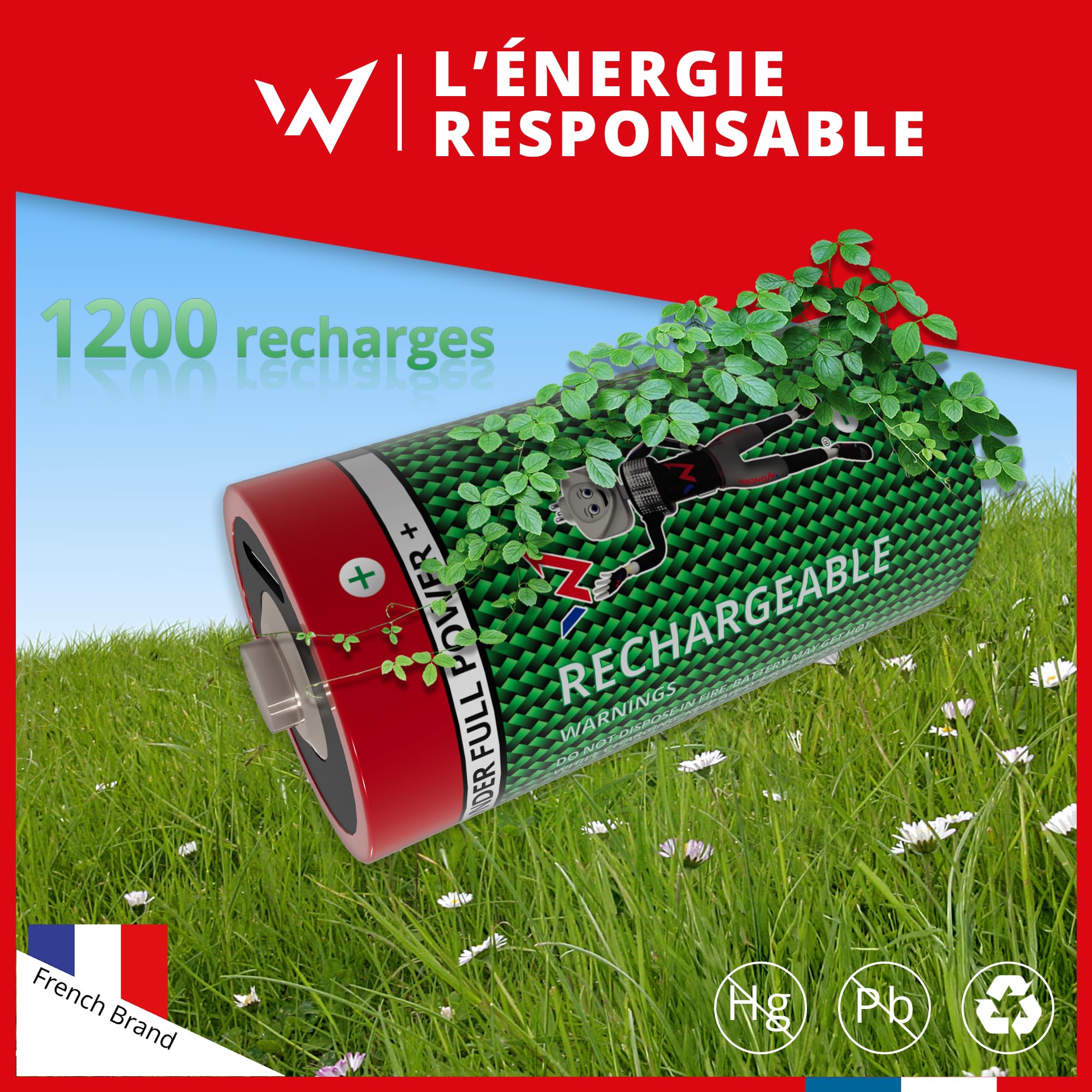 Wonder Full Energy Alkali-Batterien D/LR20 – 5er Pack, Auslaufsicher & Langlebig, Ideal Für Starke Geräte
