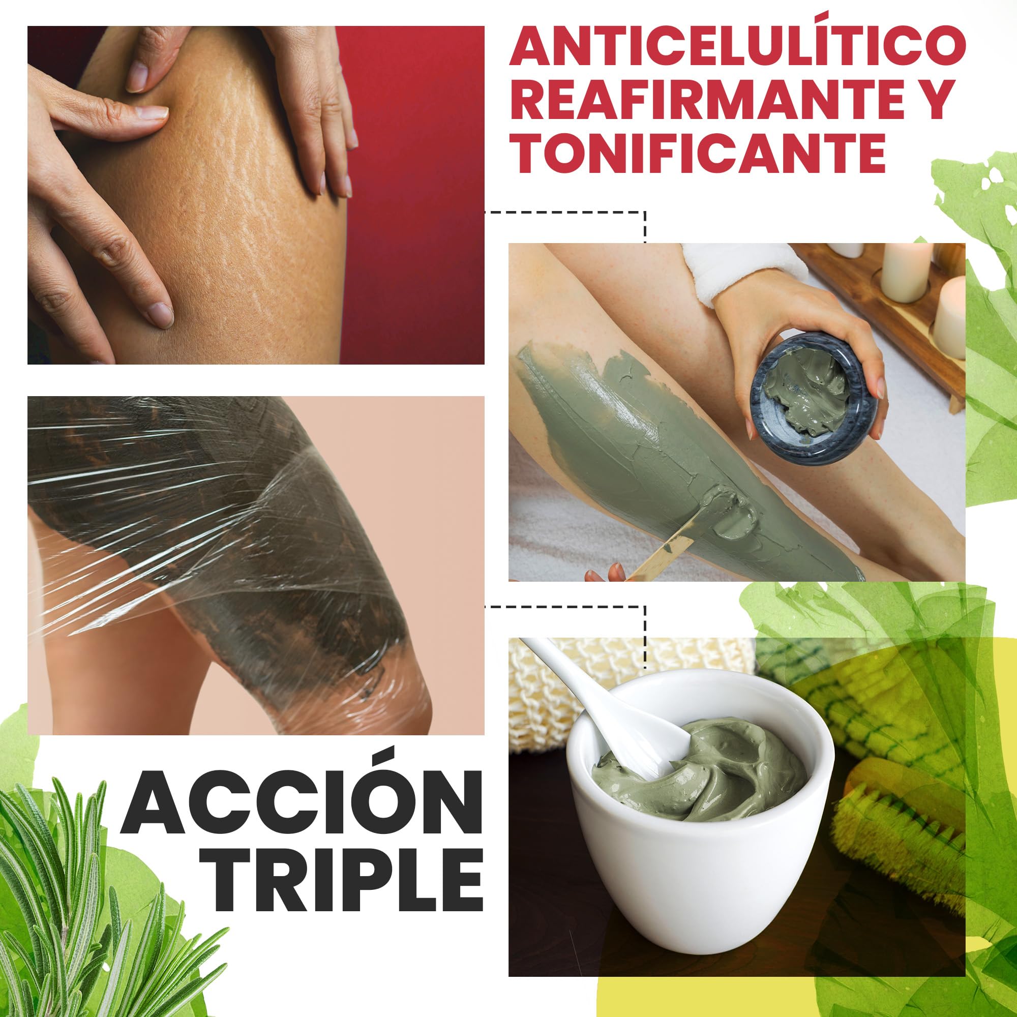 Barro de Algas Anticelulitico: Combate Celulitis y Flacidez Corporal. Efecto Reafirmante y Resultados Visibles. Fango Profesional SPA Tratamiento de Choque - Ready To Use - 6000 g 6 kg