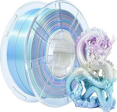 20 – iBOSS Rainbow 3D PLA PRO Filament 1.75mm +/- 0.02 mm, 1KG Macaron Rainbow Silk PLA+ 3D Printer Filament Color Changing Multicolor Filament 3…