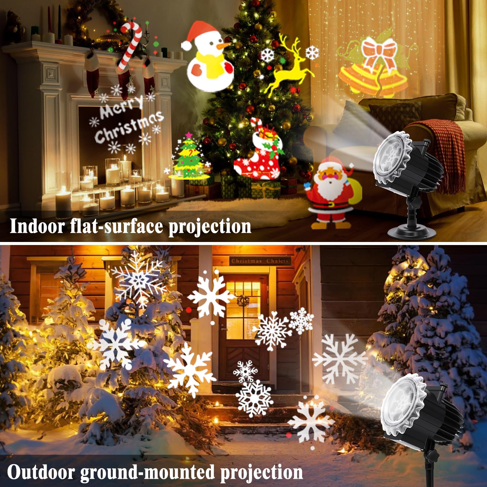 Projecteur Noël HD Flocons De Neige Extérieur Intérieur - Lampe LED IP65 Étanche Avec Télécommande Pour Fêtes Et Jardin