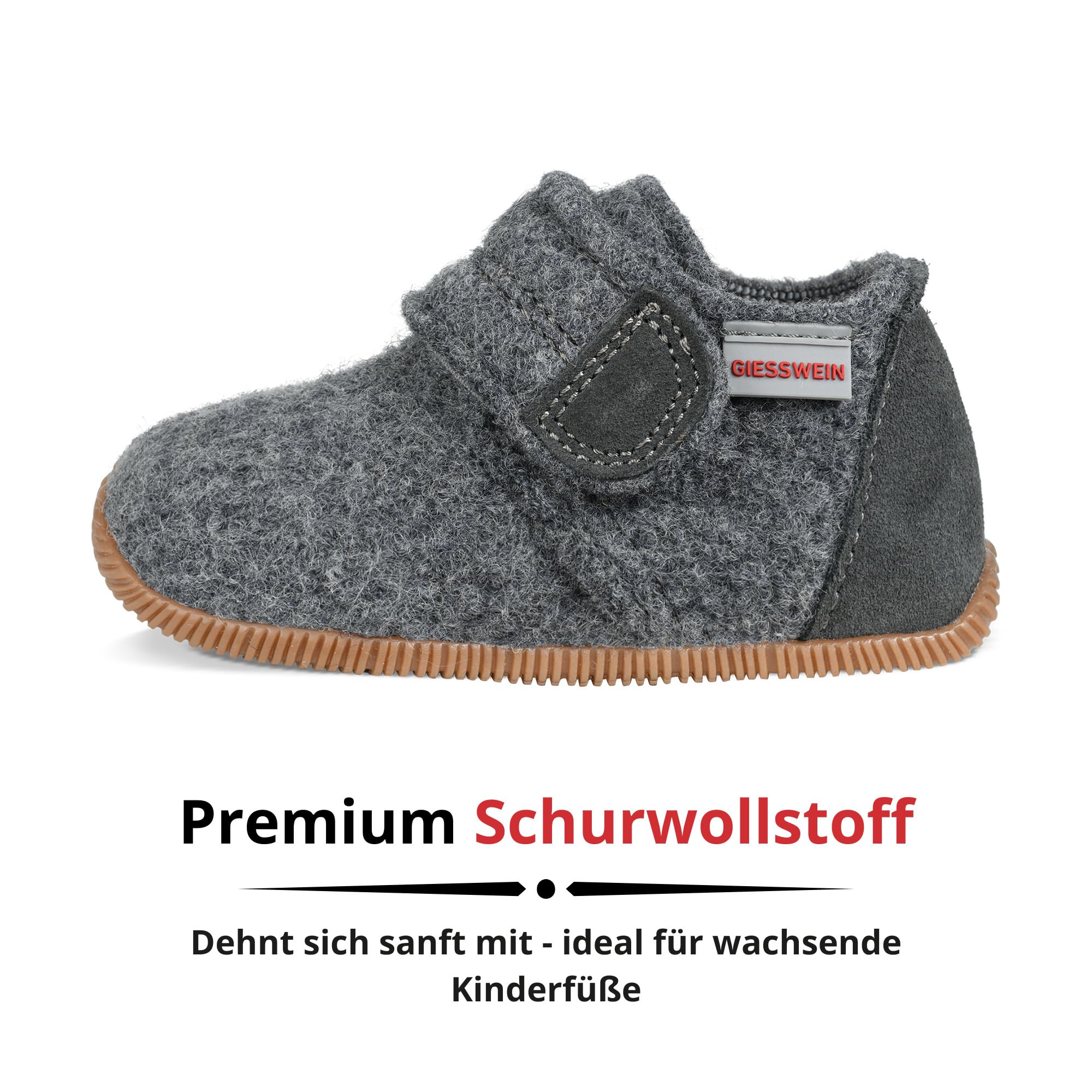 Giesswein Pantofole per bambini - Pantofole morbide in feltro, slim fit