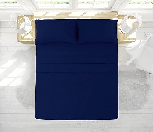 Miniatura 5 de Vacco Juego de sábanas tamaño Queen, sábanas y fundas de almohada de 4 piezas para hotel de lujo de la serie 1800, sábanas ultrasuaves,