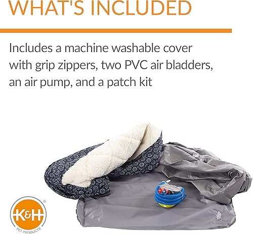 Miniatura 5 de K&H PET PRODUCTS Cama inflable para perro, colchón de aire ligero, cama para mascotas, cama para interiores y exteriores para personas mayores,