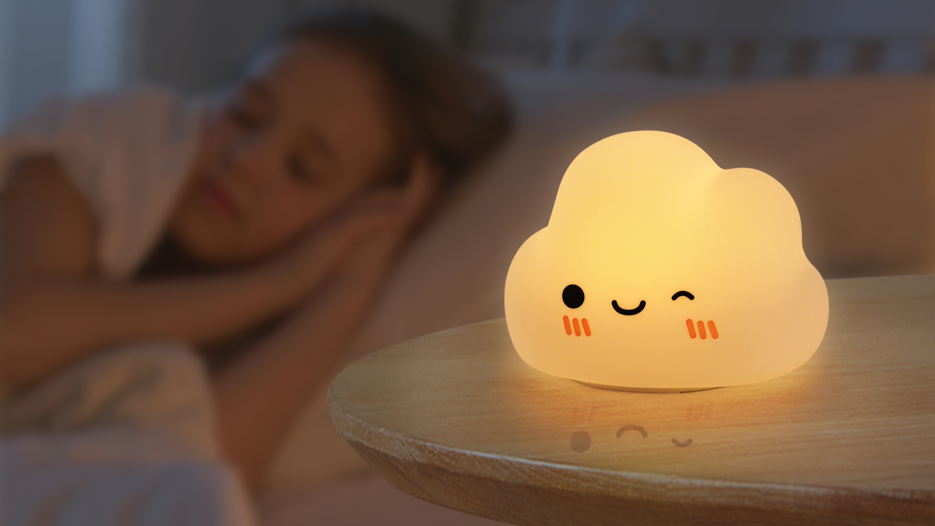 Guocheng, Simpatica luce notturna a forma di stella a LED, funzionamento a batteria, lampada decorativa da tavolo per bambini, camera da letto, cameretta, Natale, festa di compleanno (bianco