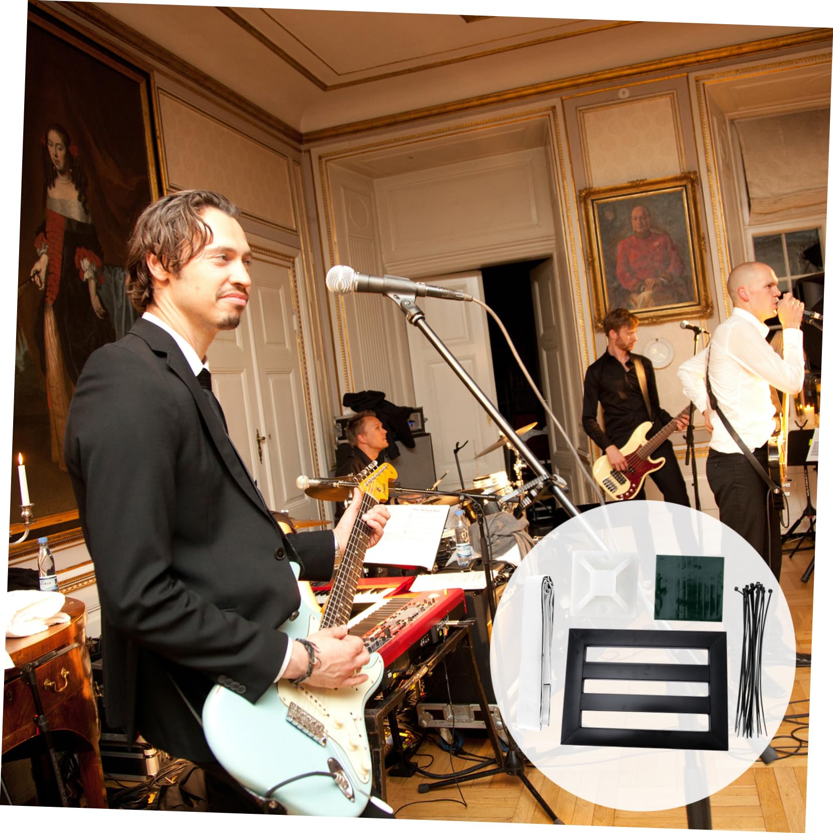 Toddmomy 1Set Guitar Pedal Board Double Row Effects Pedal Holder with Hook and Loop Tie Durable Odorless Resistant Design for Electric Guitar Accessories