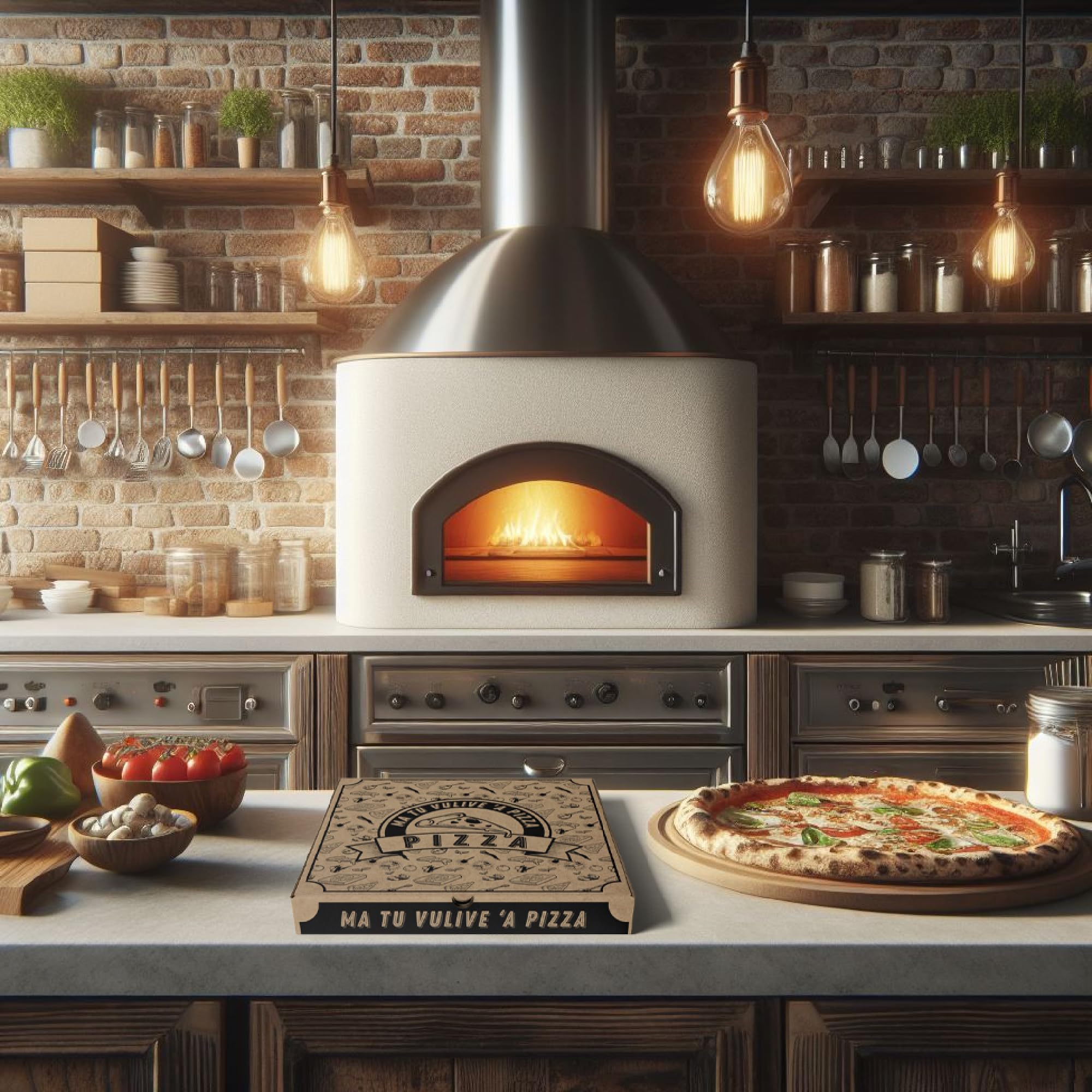 Scatole Pizza 33x33cm h 3,5 Cartone Termico