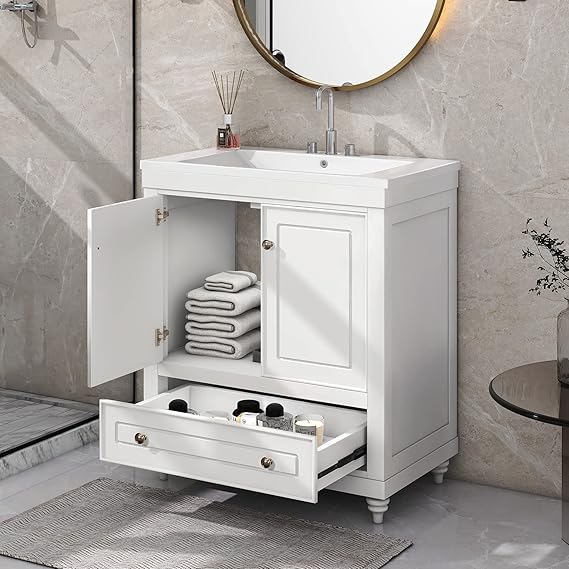 LUMISOL 30" Bathroom Vanity with Sink Top, Single Basin