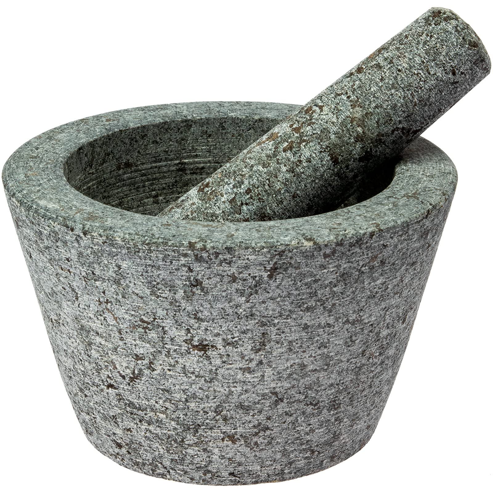 Mortaio e pestello di granite 13cm – malta di pietra | mortaio da cucina | mortaio con un pestello