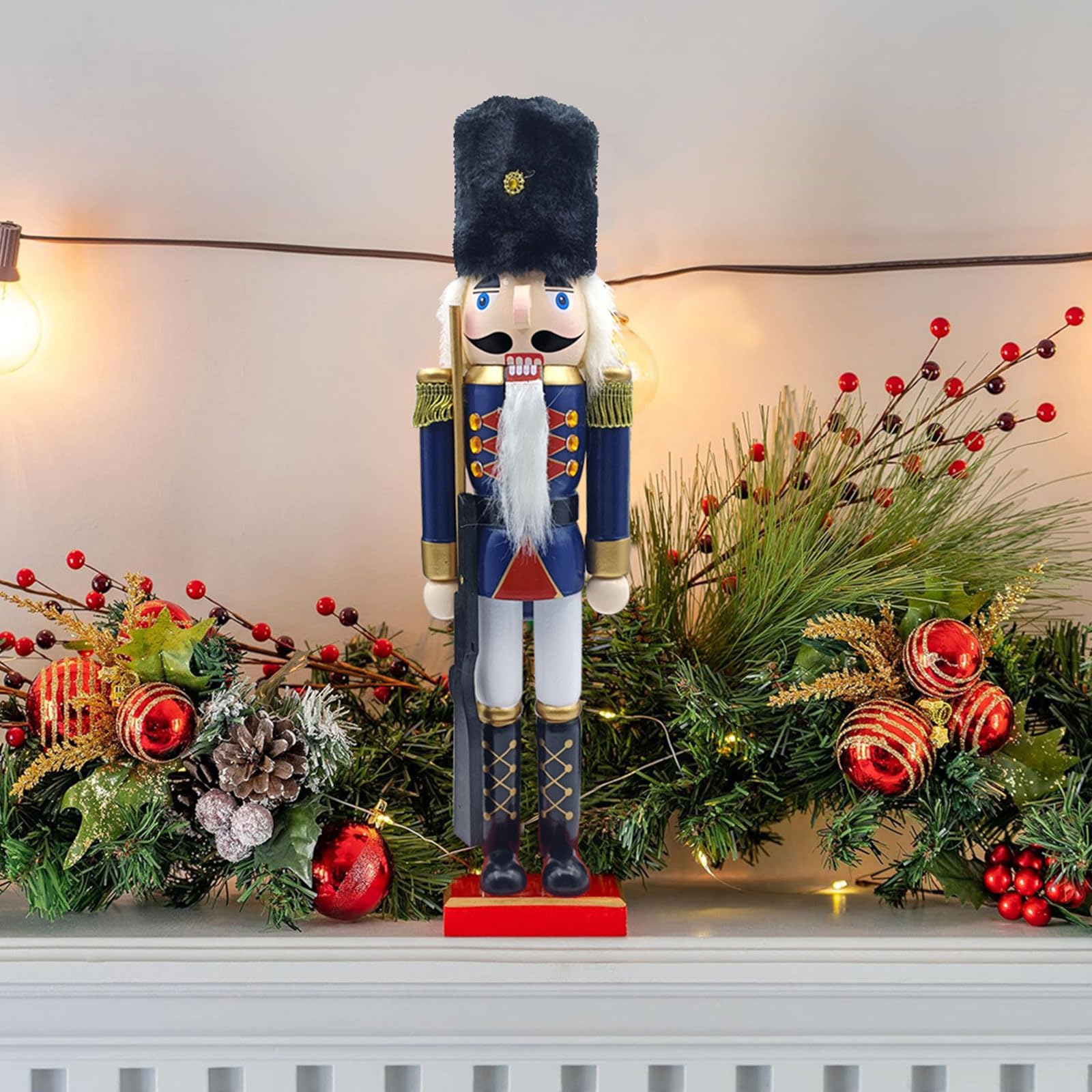 Amazon.co.jp: Lerpwige 38cm 木製くるみ割り人形 キングソルジャー