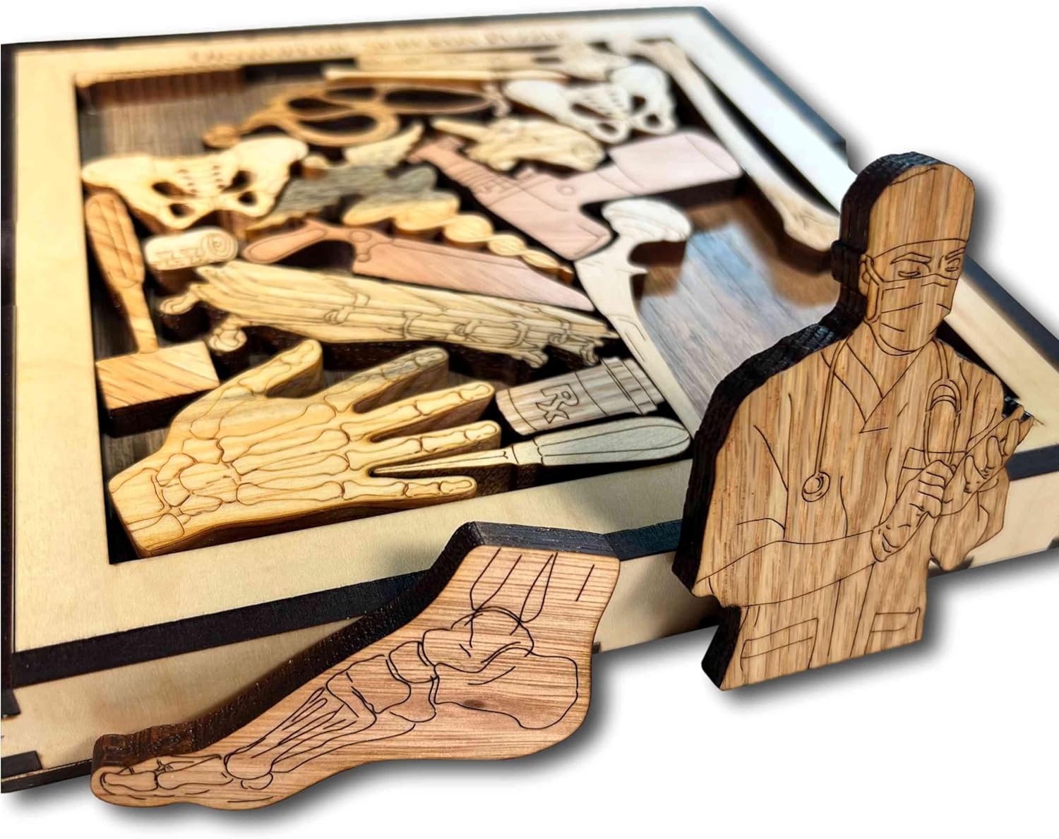 The Orthopedic Surgeon Puzzle – Unique Gift Idea - Wood Puzzle for Surgeons - Handmade Brain Teaser Puzzle for Orthopedic Surgeons