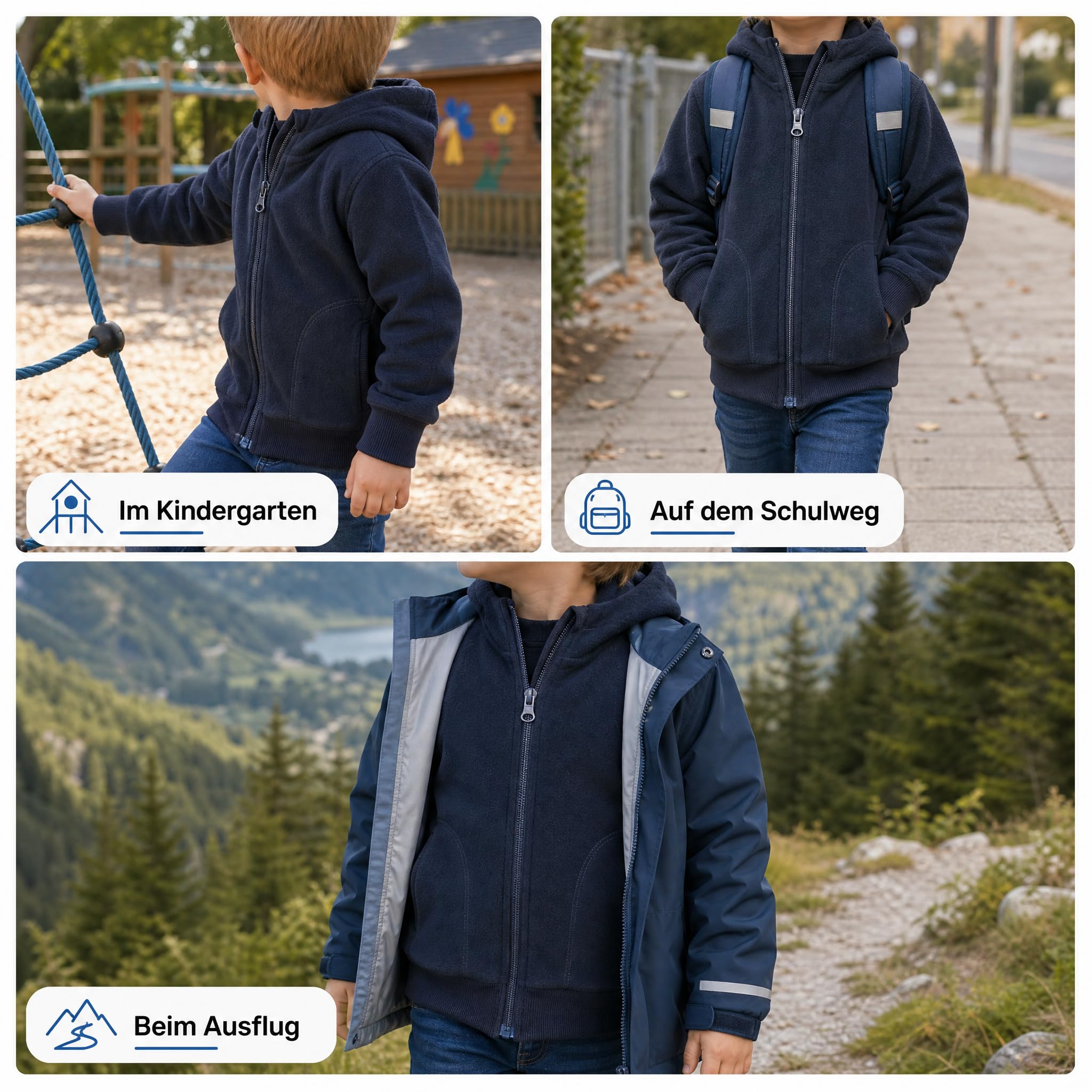 KIDS forro polar COLLEGE chaqueta Antártico azul marine Talla:116