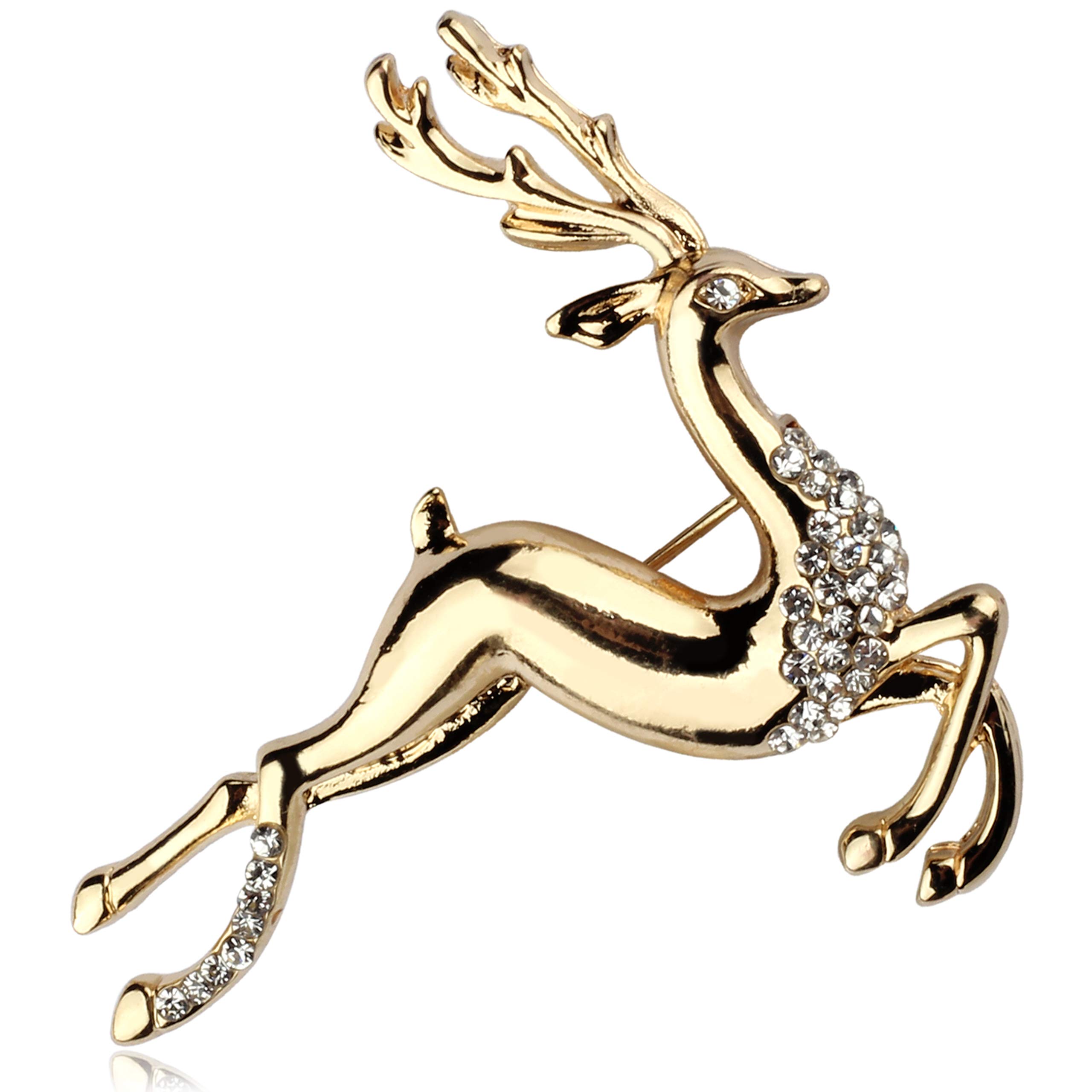Panjatan Running Deer Pearl Toned Stud Pin Brooch for Men|Women|Girls (B081WWKKNY) Amazon Price History, Amazon Price Tracker