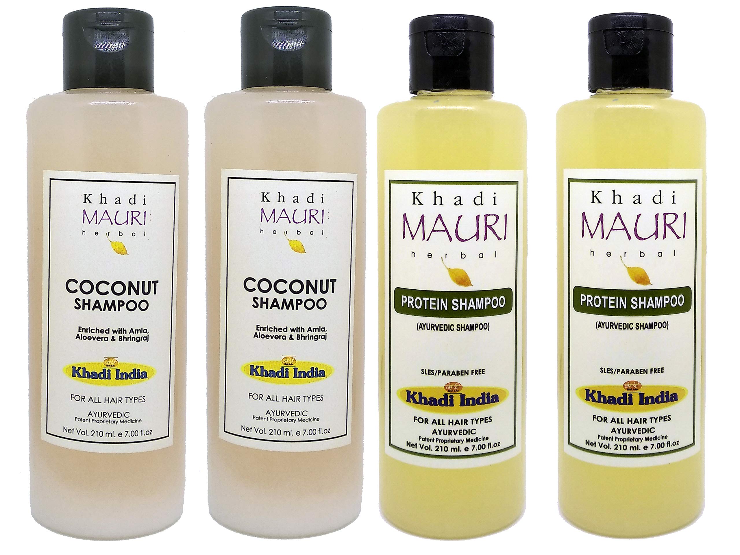Khadi Mauri Coconut & Protein Shampoo - Pack of 4 (840 ml)