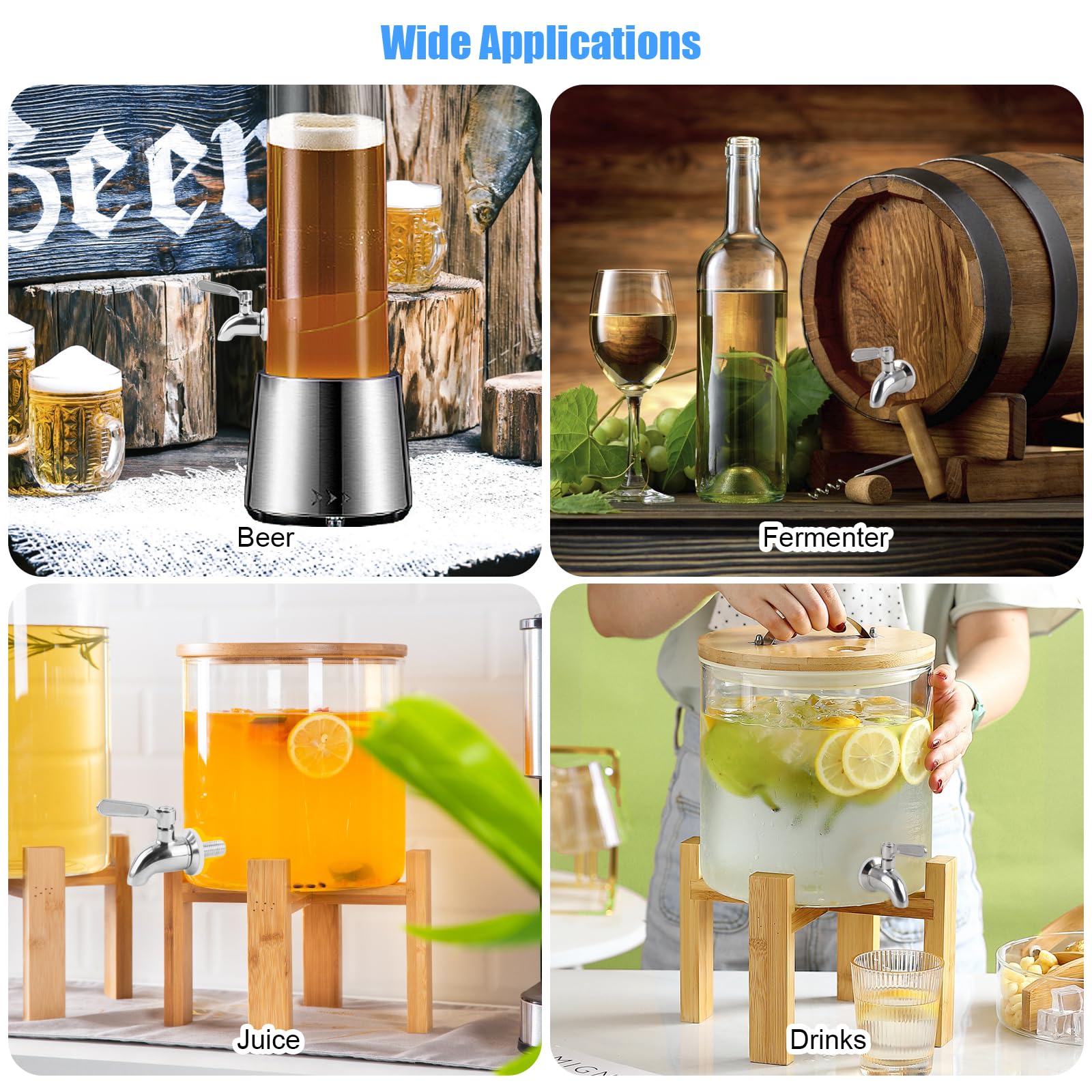Robinet Distributeur De Boissons QINGHEC 5/8 Inch - Acier Inoxydable Pour Vin, Bière, Jus