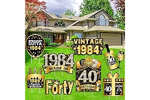 Black Gold 40th Birthday Yard Signs with Stakes