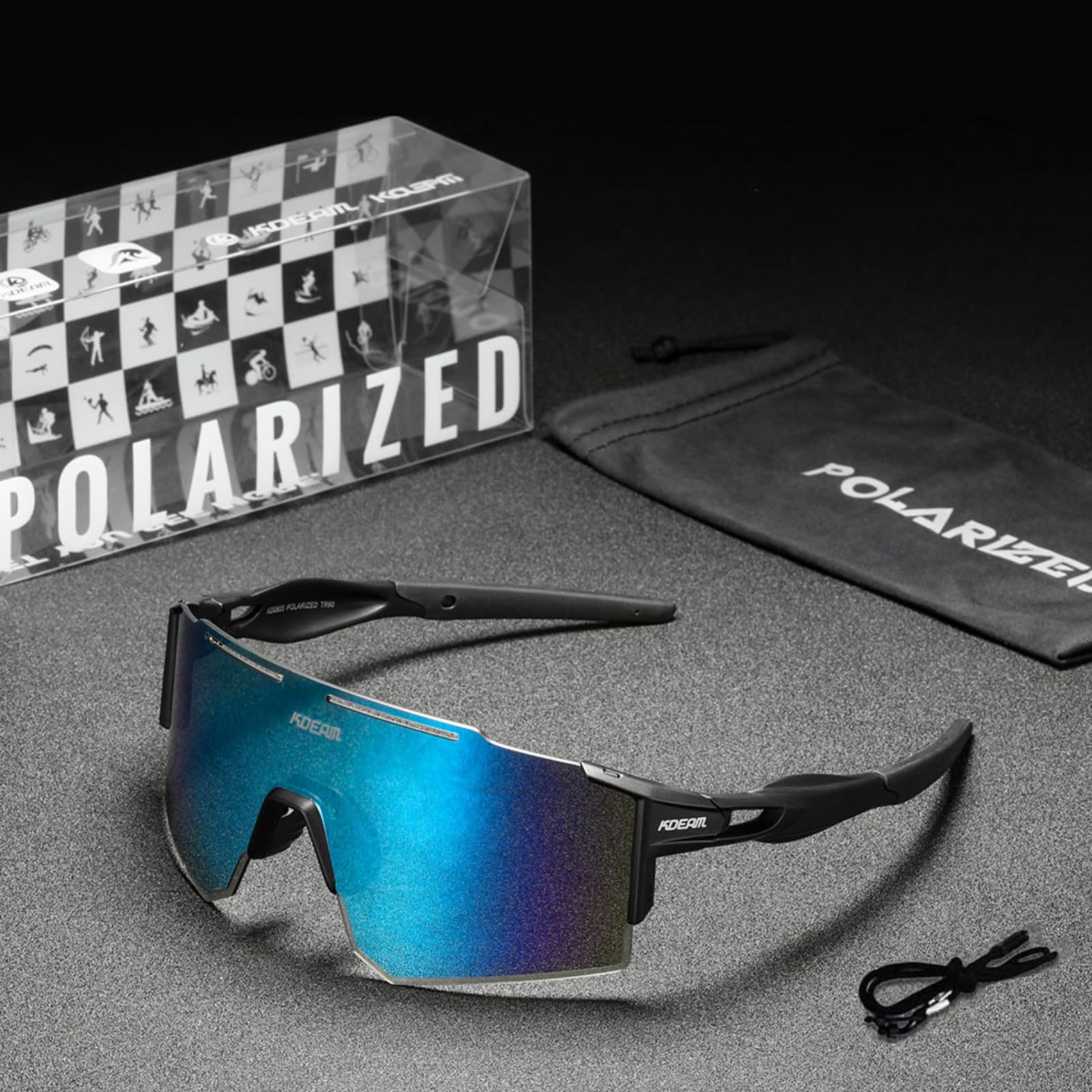 GoHZQ Polaryzacyjne sportowe okulary przeciwsłoneczne dla mężczyzn i kobiet, polaryzacyjne okulary przeciwsłoneczne z ochroną UV400, TR90, superlekkie oprawki, do jazdy na nartach, biegania