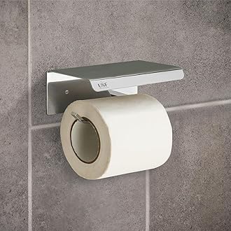 USF Bath Accessories 3 Piece Toilet Paper Roll Holder for Bathroom, 304 Stainless Steel Toilet Paper Holder in Bathroom, Toilet Tissue Roll Holder for Bathroom, Bathroom Accessories(Chrome, Square)