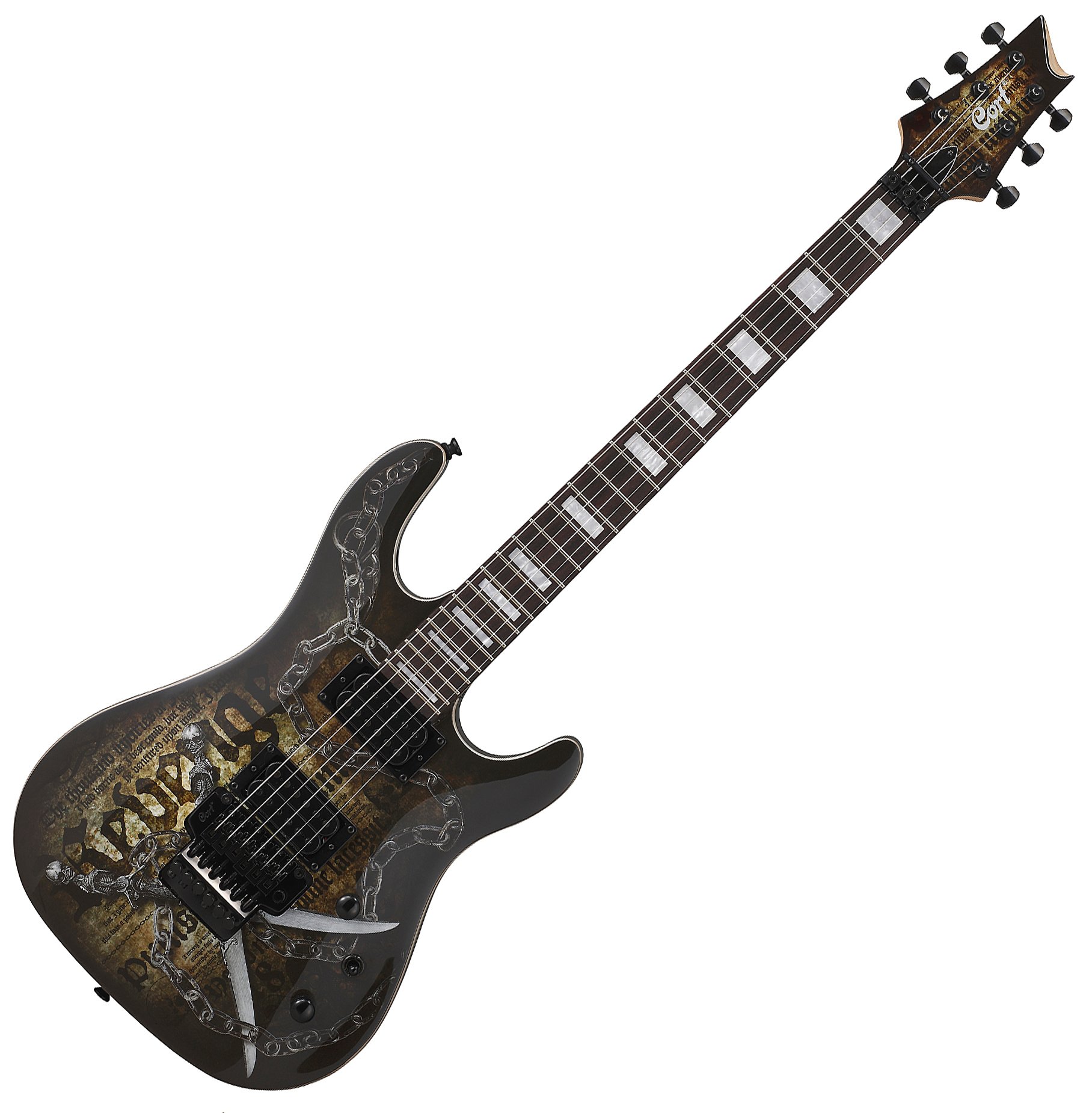 Cort kx5-fr-cq superstrat Floyd Rose fr Humbucker Unique Graphic