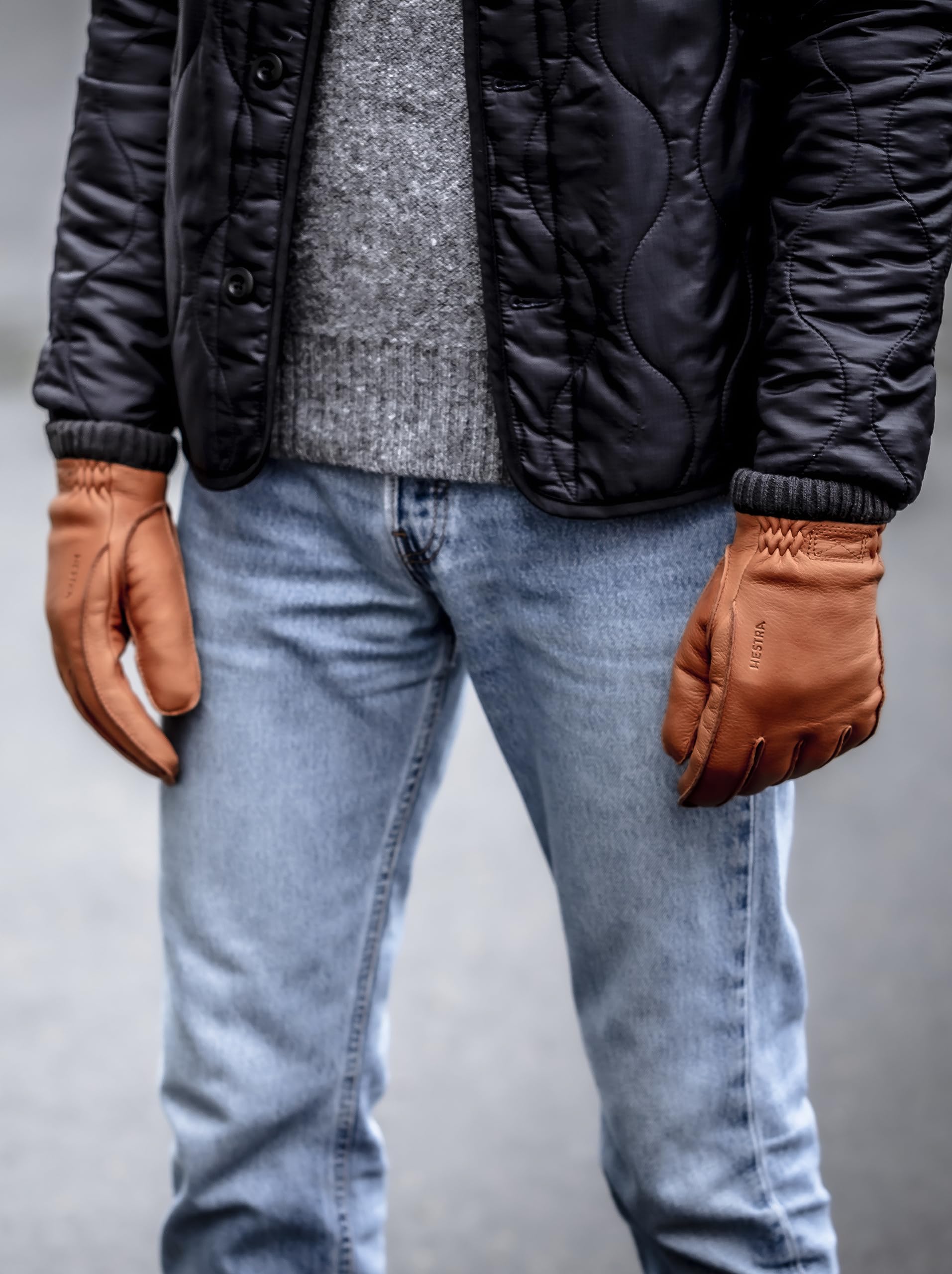 Hestra Guanti Deerskin Primaloft Rib Uomo - a dita con fodera Inverno autunno/inverno