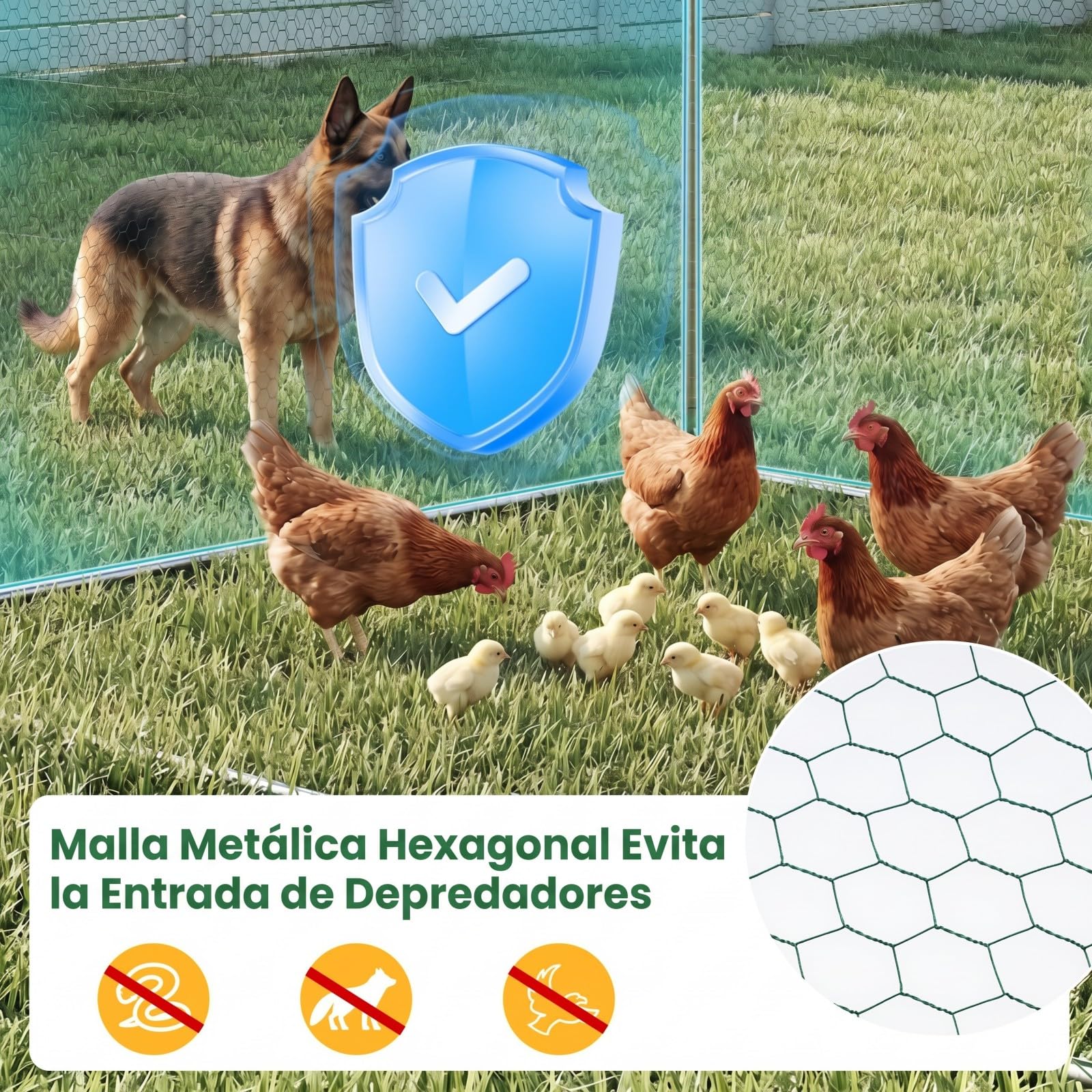 COSTWAY Gallinero para Exterior, Gallinero Grande Exterior con Cubierta Impermeable, Malla Hexagonal y Puerta Bloqueable, Corral de Acero Galvanizado para Aves Patos Gansos Granja, 300 x 203 x 202 cm
