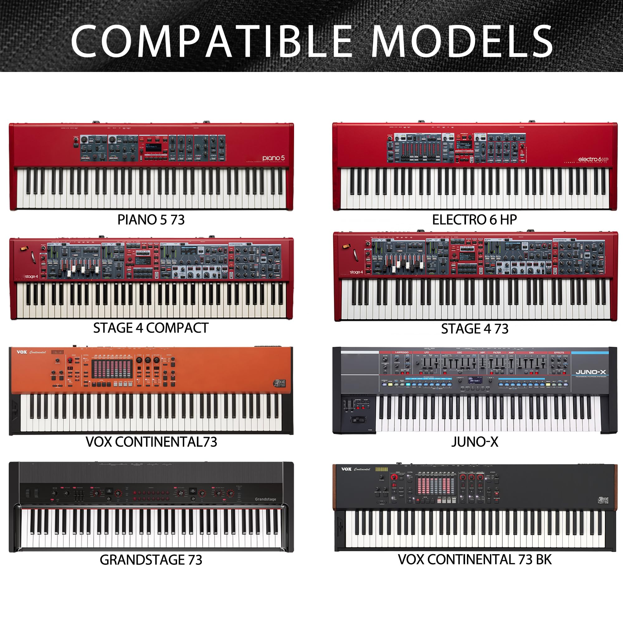 Musiin Housse de protection anti-poussière pour clavier de piano 61 touches, compatible avec KORG NAUTILUS AT 61, NAUTILUS 61, Chinlon, toucher soyeux et design sur mesure