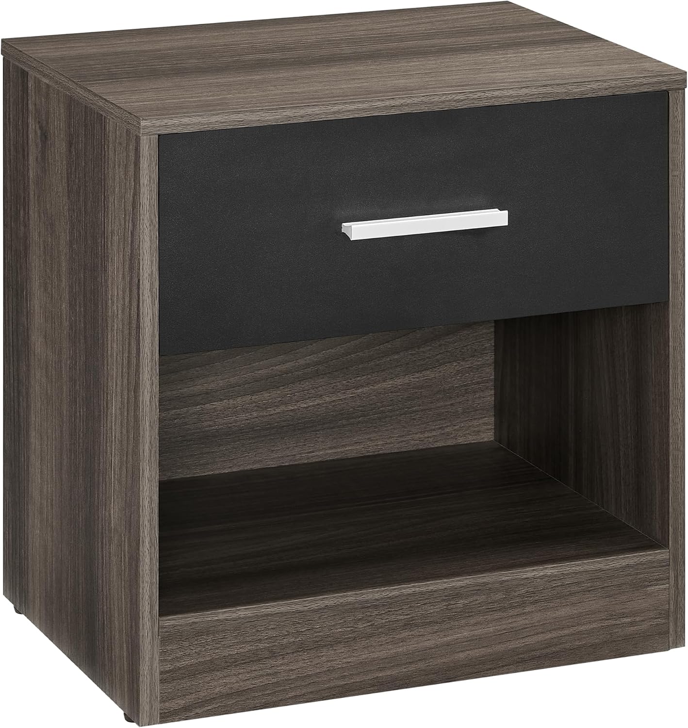 VASAGLE Bedside Table, Side Table with Drawer, Handle, Open Compartment ...