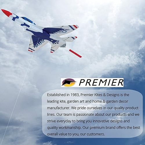 Miniatura 8 de Premier Kites 3D Jet Kite F16 diseño Thunderbird  Fácil de montar y fácil de volar cometa 3D  una cometa encantadora para adultos y una cometa