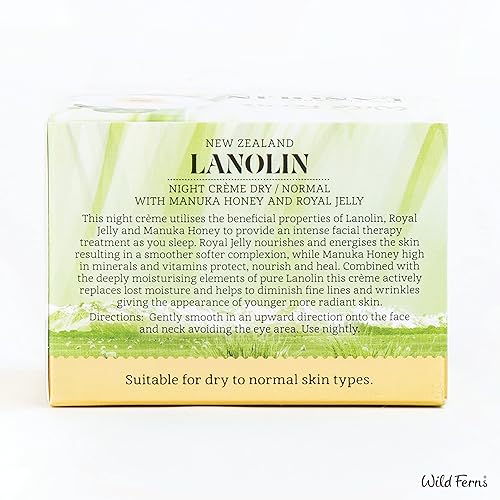 Miniatura 3 de Salvaje Helechos lanolina miel de Manuka y jalea real crema de noche para piel seca a normal