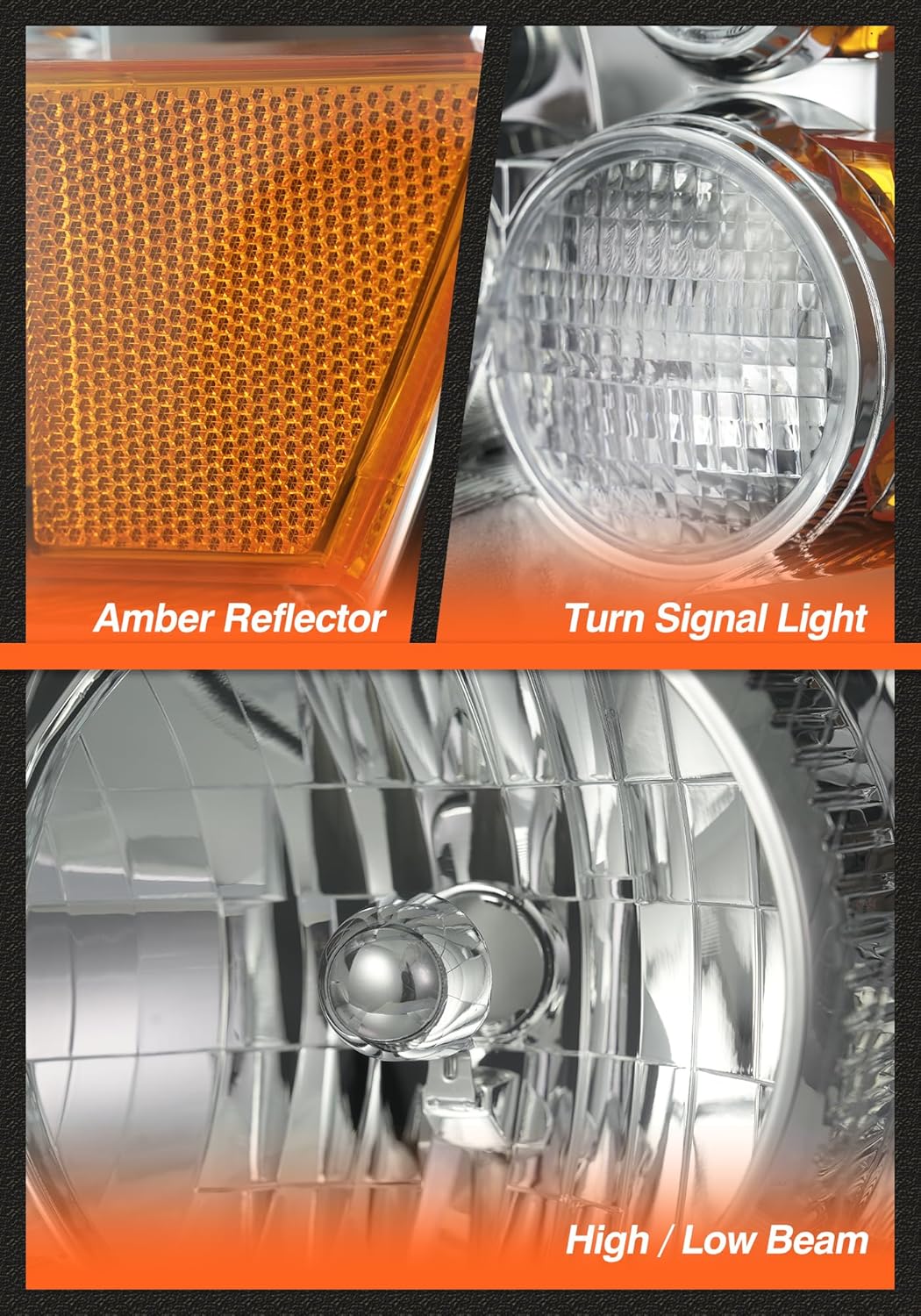 Headlights Assembly for Ford Freestar 2004 2005 2006 2007 Chrome Mercury Monterey Halogen Headlight fit Freestar 04-07 Headlamp Left and Right Replacement Pair