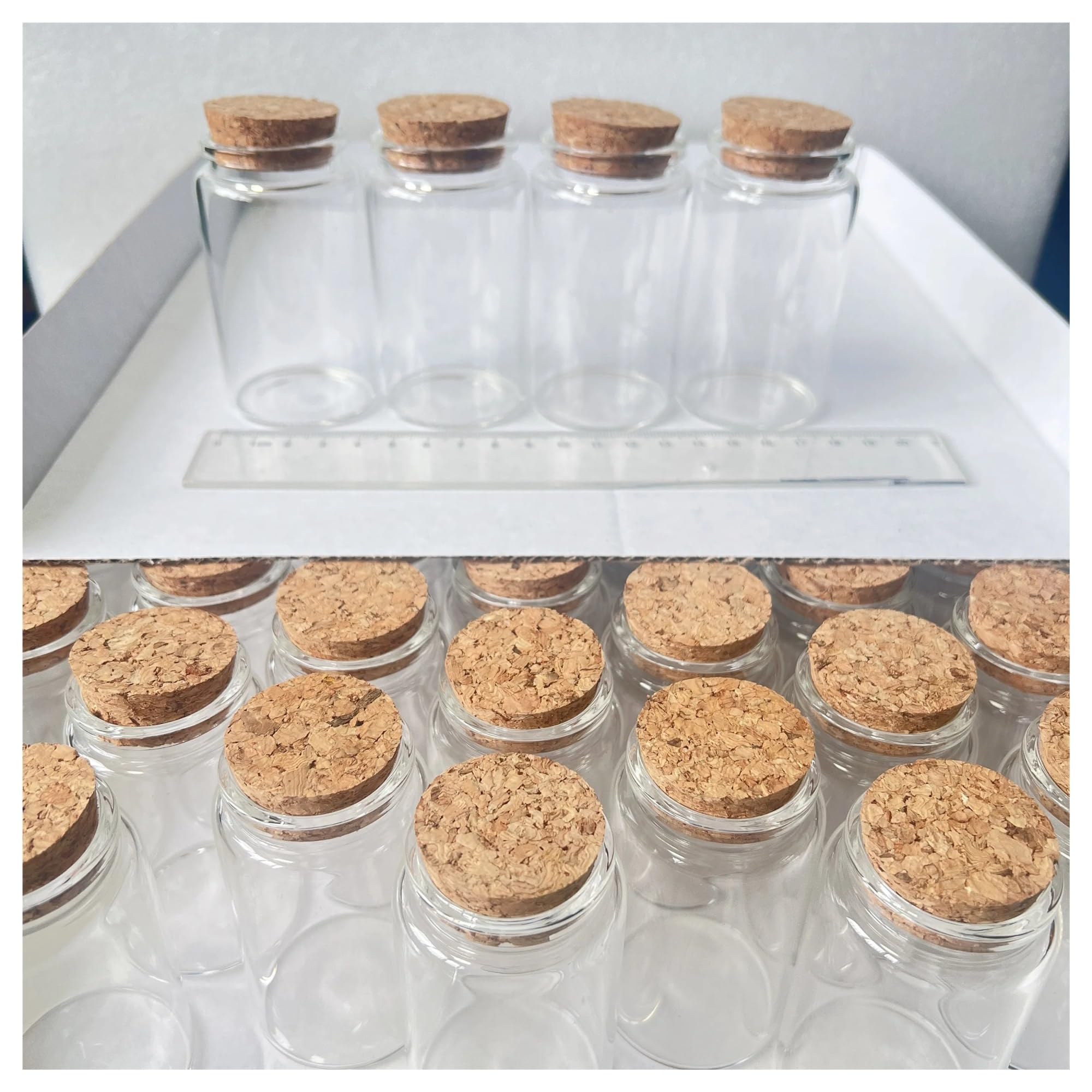MENGKE 8 Pcs 90ml Glass Bottles With Cork Stopper 33×47×80mm Empty Spice Glass Vials Jars Home Decor Drift Bottle Glass Test Tube